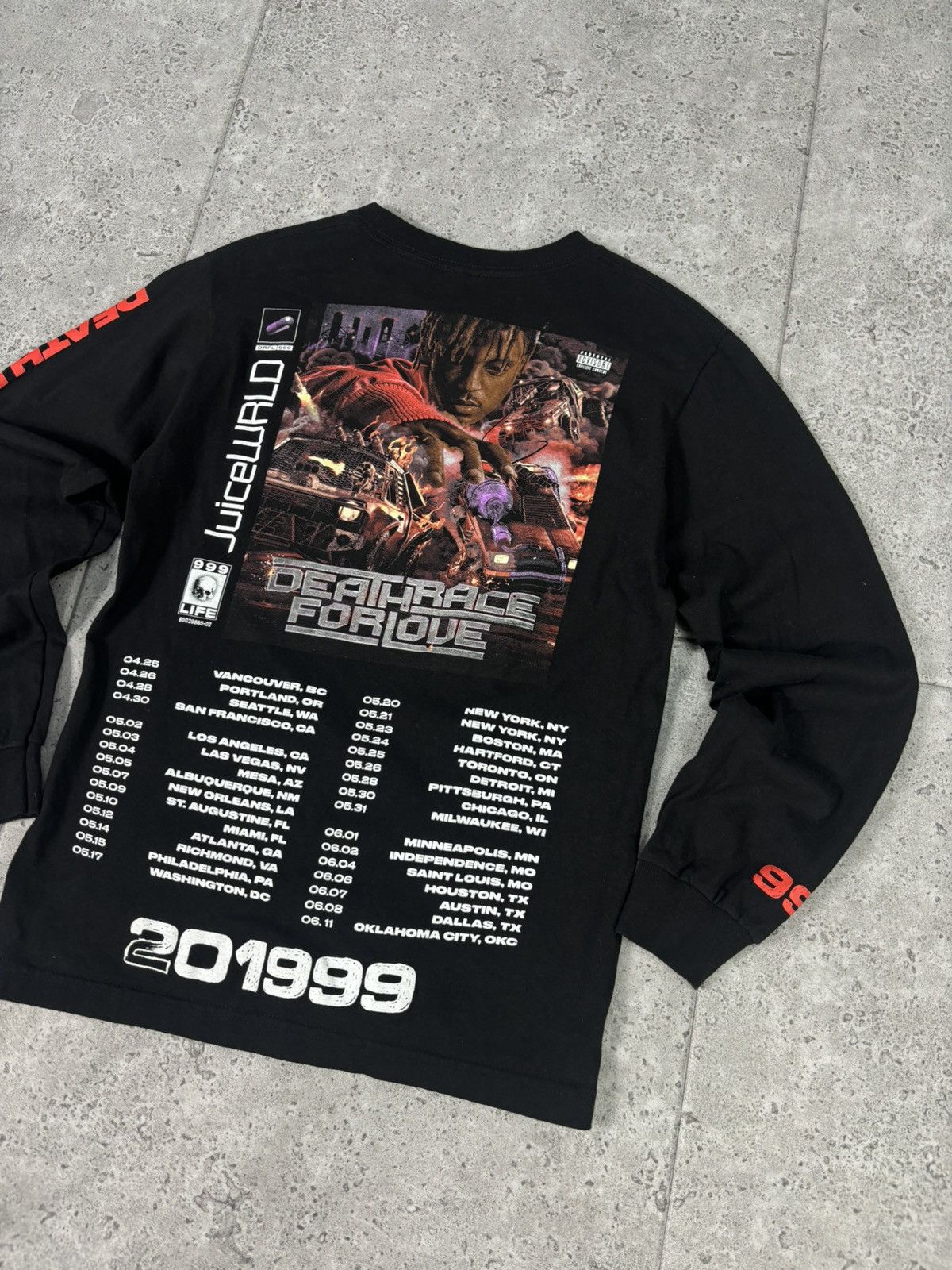 999 Club × Band Tees RARE JUICE WRLD DEATH RACE FOR LOVE 999 LS Tour tee Size US S / EU 44-46 / 1 - 2 Thumbnail