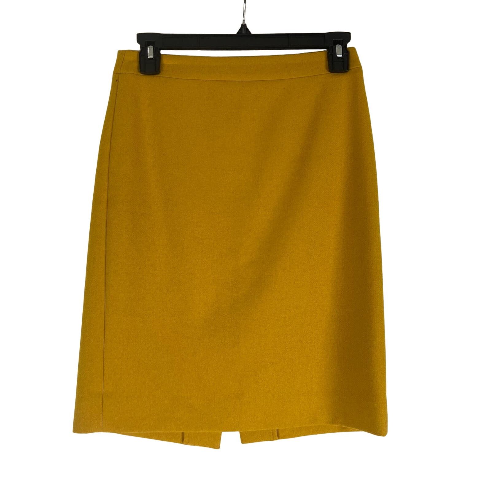 J.Crew J. Crew Women's The Pencil Skirt Mustard Wool Blend Size 00 Size 24" / US 00 / IT 34 - 2 Thumbnail