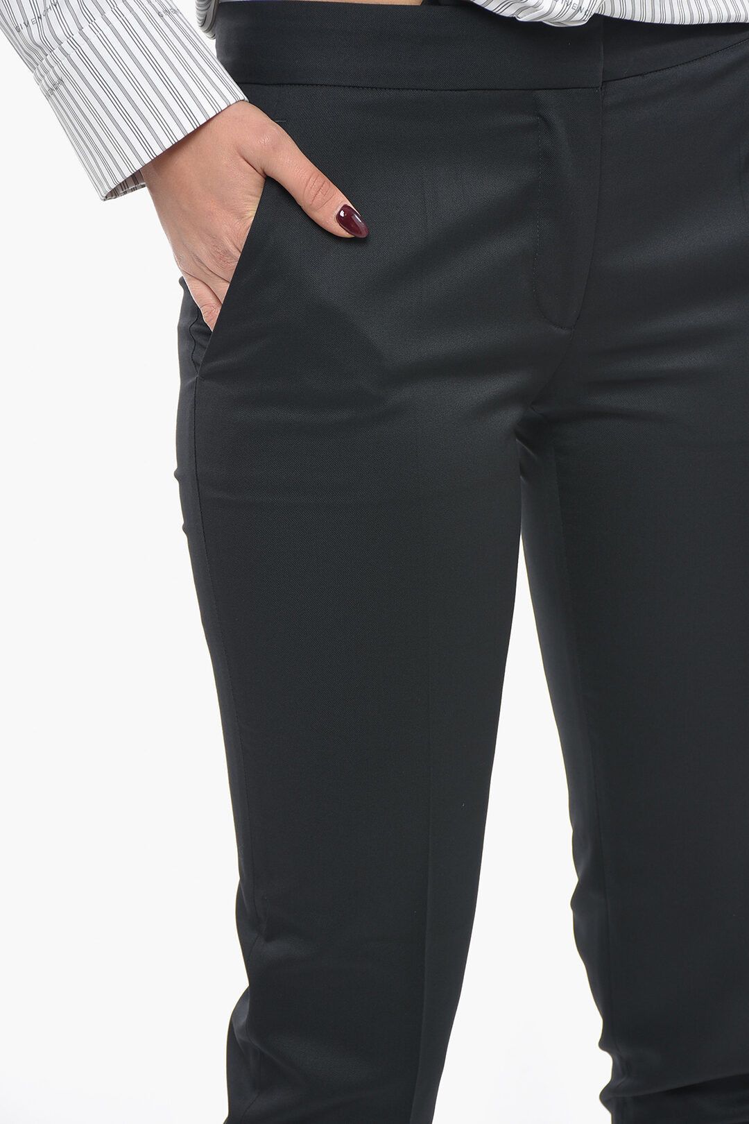 Stella McCartney og1mm0824 Zipped Ankle Wool Pant in Black Size 32" / US 10 / IT 46 - 3 Thumbnail