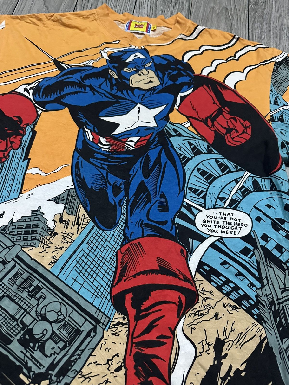 Marvel Comics × Vintage MARVEL COMICS AOP x CAPTAIN AMERICA RARE Size US XL / EU 56 / 4 - 3 Thumbnail