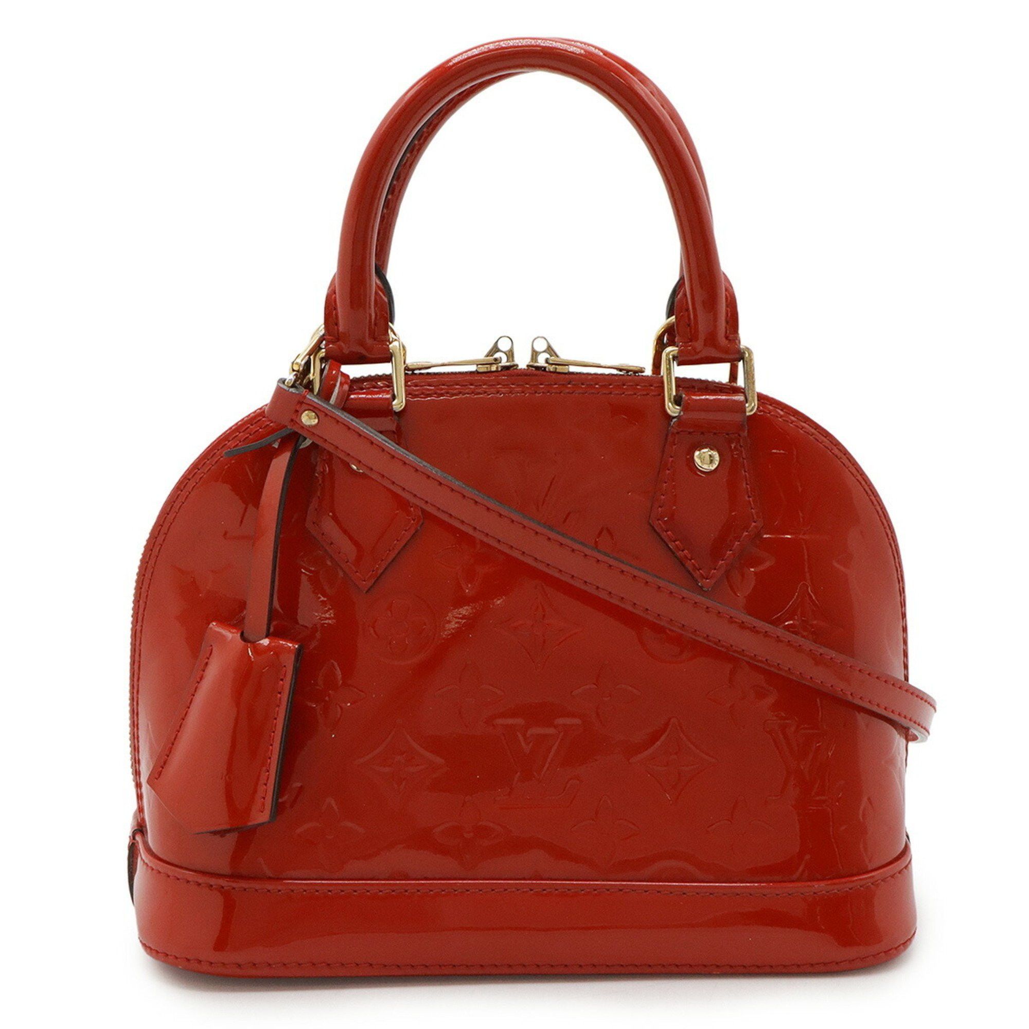 Louis Vuitton Monogram Vernis Alma Bb Handbag Shoulder Bag Cerise Red M90174, Women's