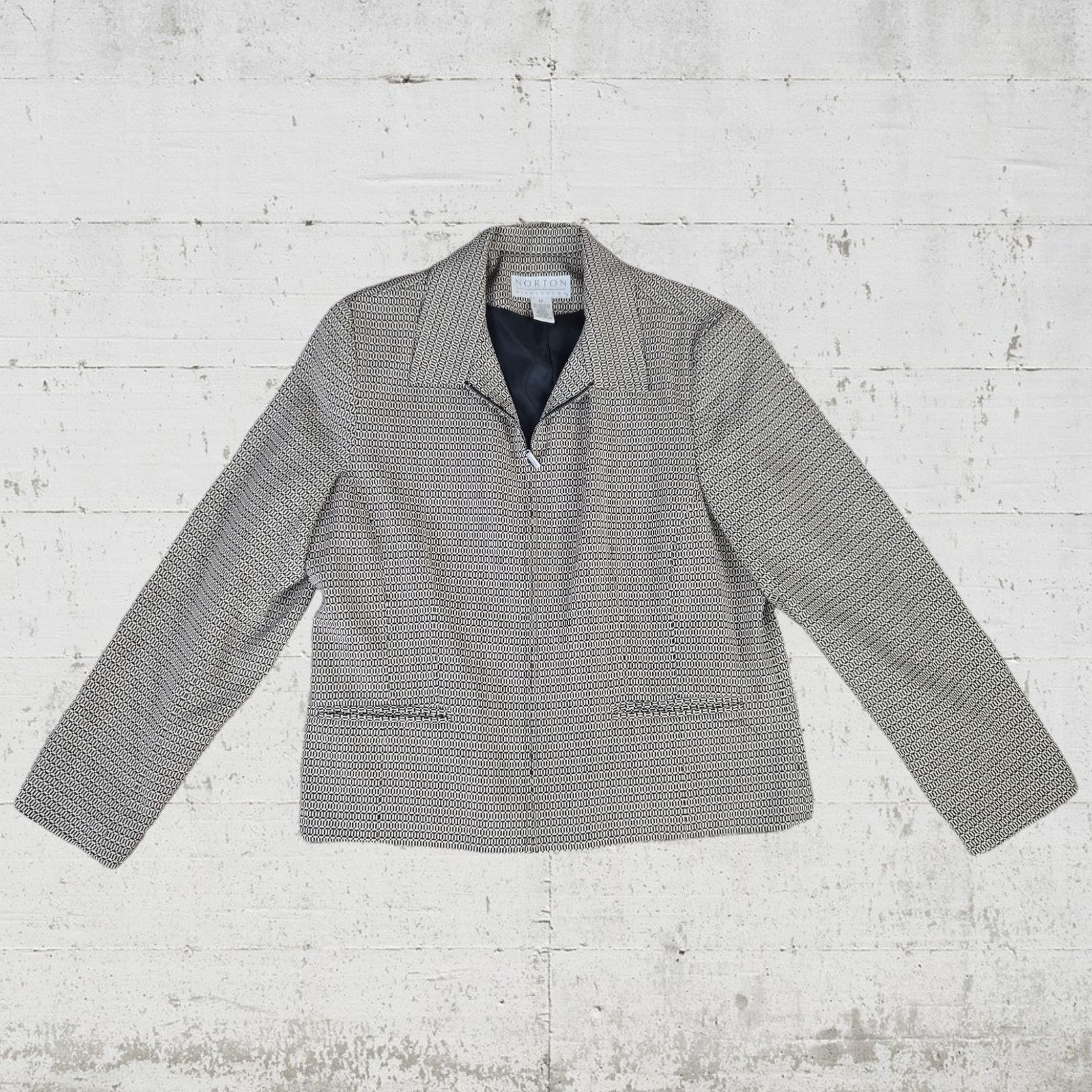 Vintage Vintage Chain Link Pattern Full Zip Blazer Size 12 Size XL / US 12-14 / IT 48-50 - 2 Thumbnail