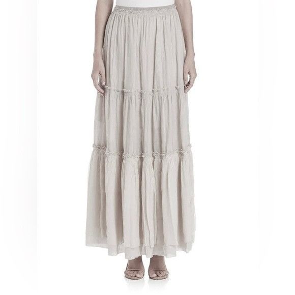 Elie Tahari Elie Tahari Tiered 100% Rayon Boho Maxi Skirt | Grailed