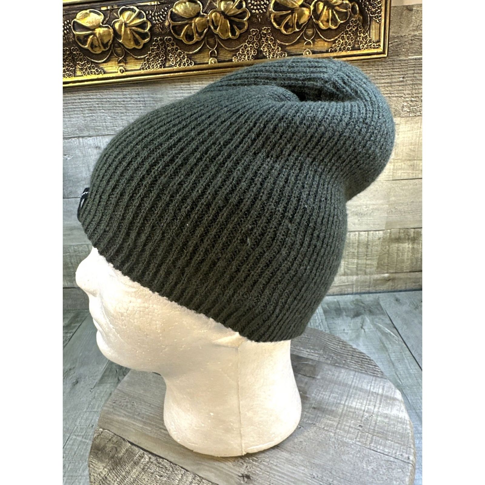 Hang Ten VINTAGE Hang Ten Beanie Olive Green Knit Hat Surf Skatewear Winter Mens Size ONE SIZE - 5 Thumbnail