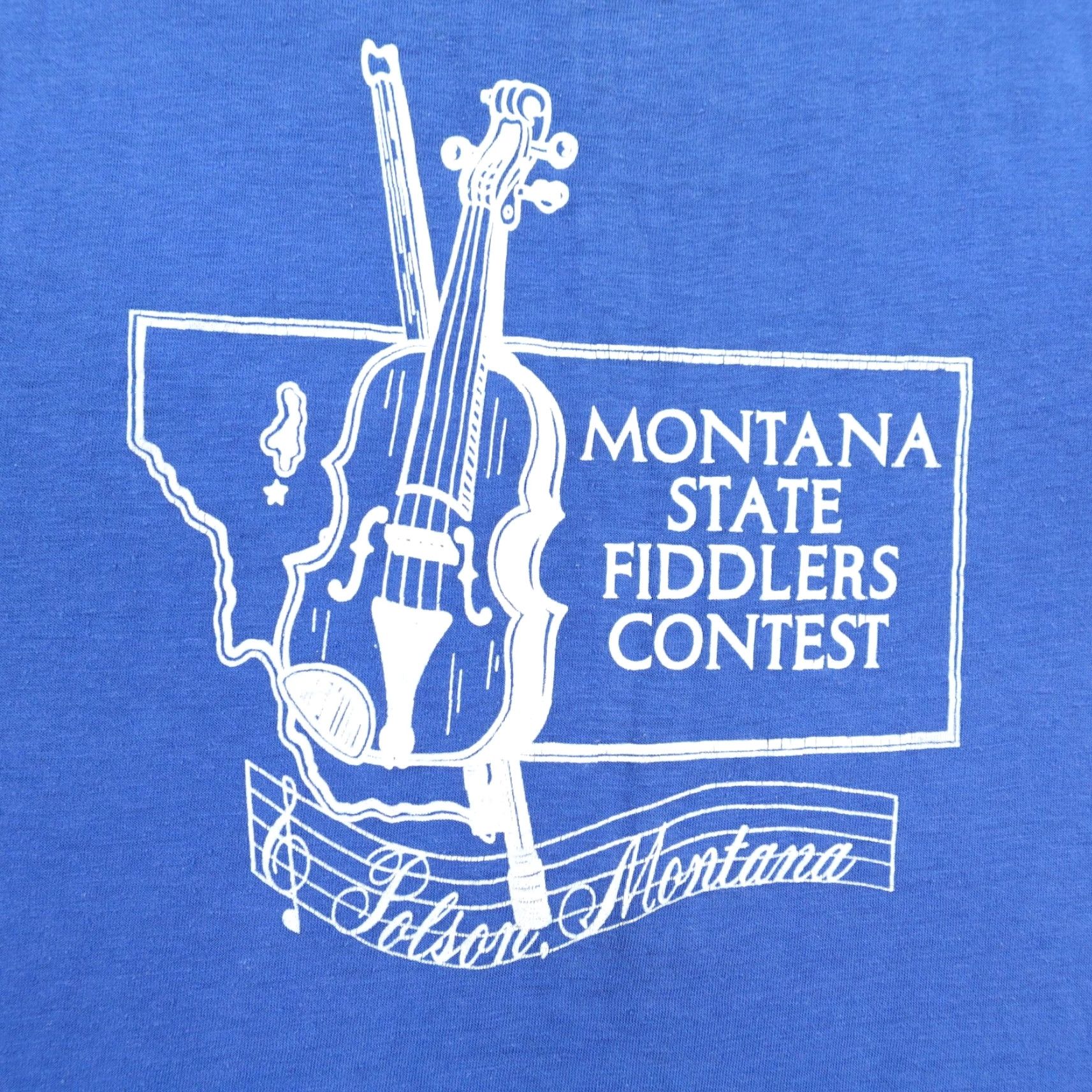 Vintage VINTAGE Montana State Shirt Mens Medium Blue Fiddlers Contest Single Stitch 80s Size US M / EU 48-50 / 2 - 3 Thumbnail