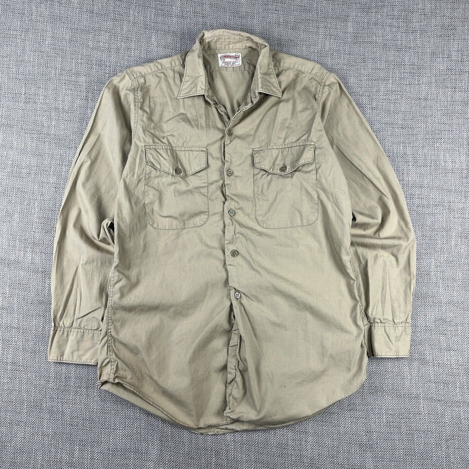 Creighton × Made In Usa × Vintage 50s Sanforized Military Button Up ...
