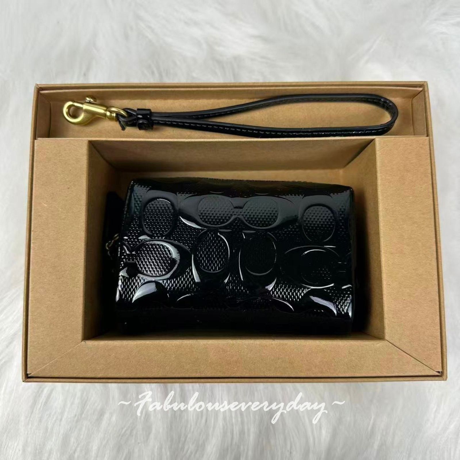 Coach Coach Boxed Essential Mini Cosmetic Pouch Wristlet Black Size ONE SIZE - 1 Thumbnail