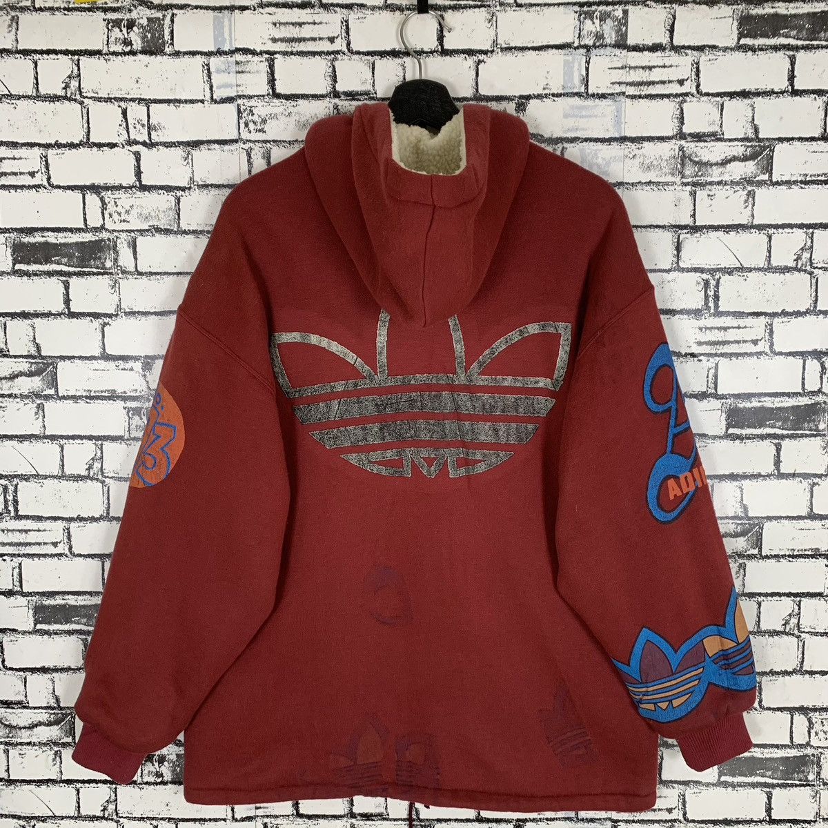 Adidas Vintage 90s Adidas Art Sherpa Hoodie Jacket Size US M / EU 48-50 / 2 - 5 Thumbnail
