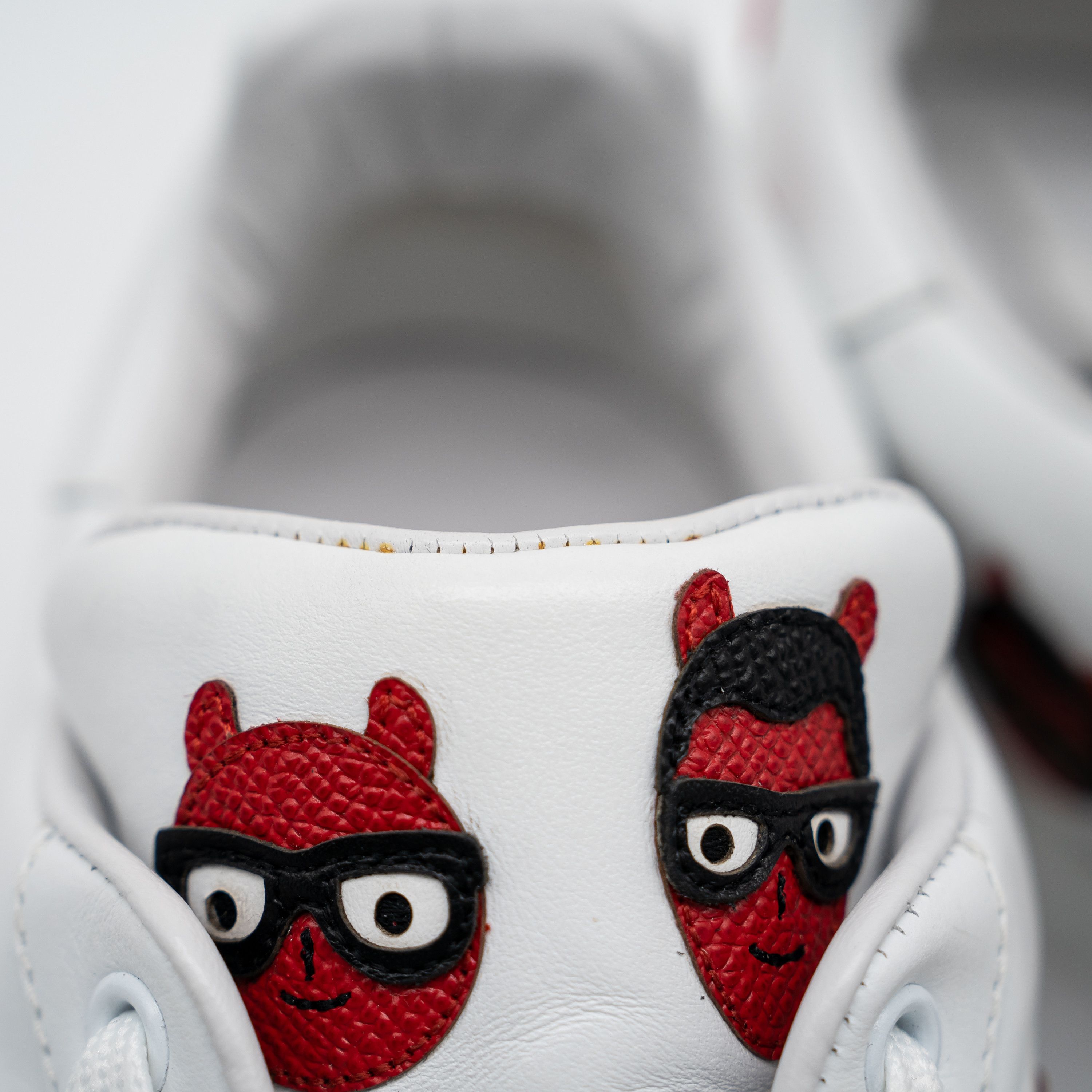 Dolce & Gabbana DOLCE & GABBANA White Devil Face Portofino Sneakers Leather Size US 10.5 / IT 40.5 - 13 Thumbnail