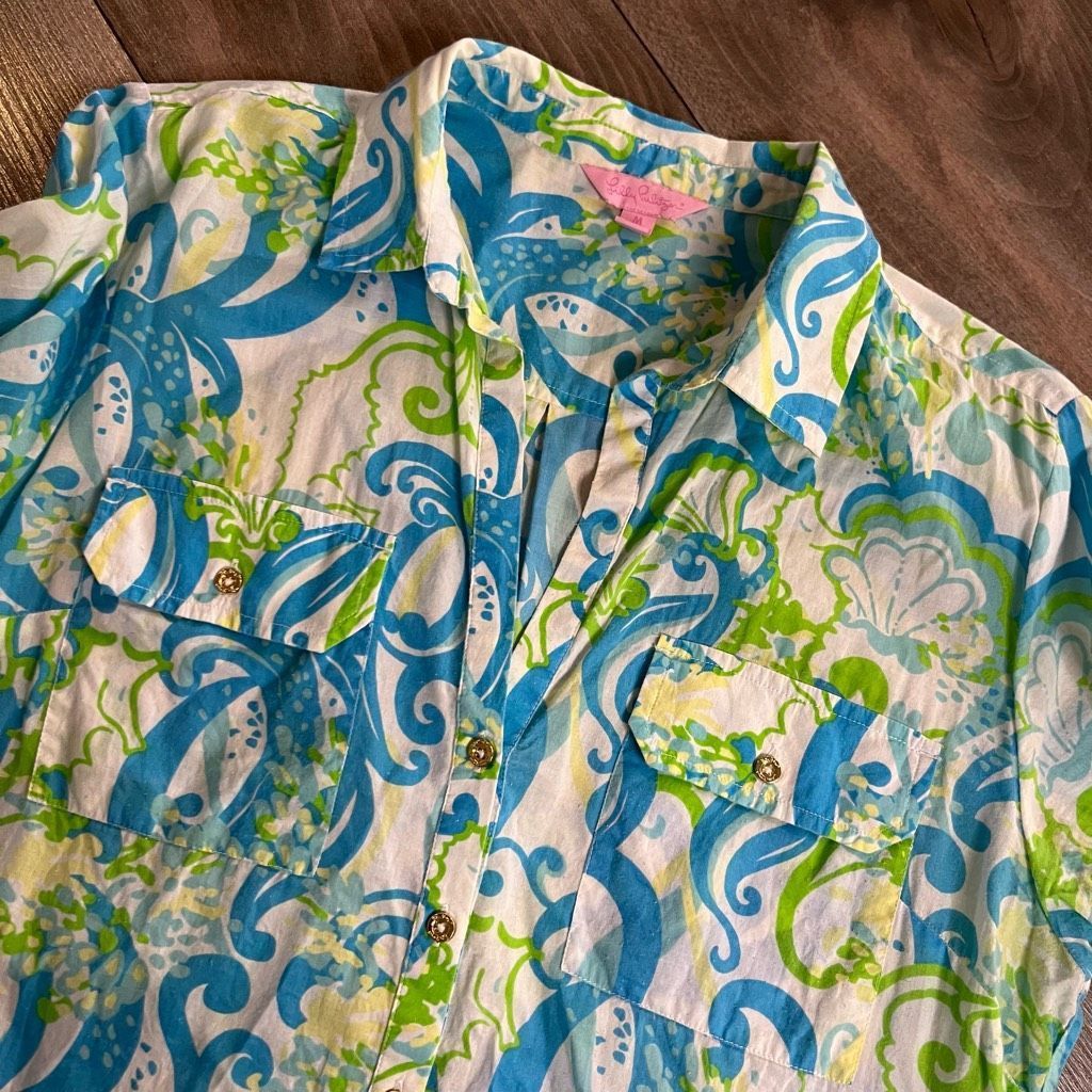 Lilly Pulitzer Lilly Pulitzer Blue Pattern Dress Women Medium Bin L-47 Size M / US 6-8 / IT 42-44 - 2 Thumbnail