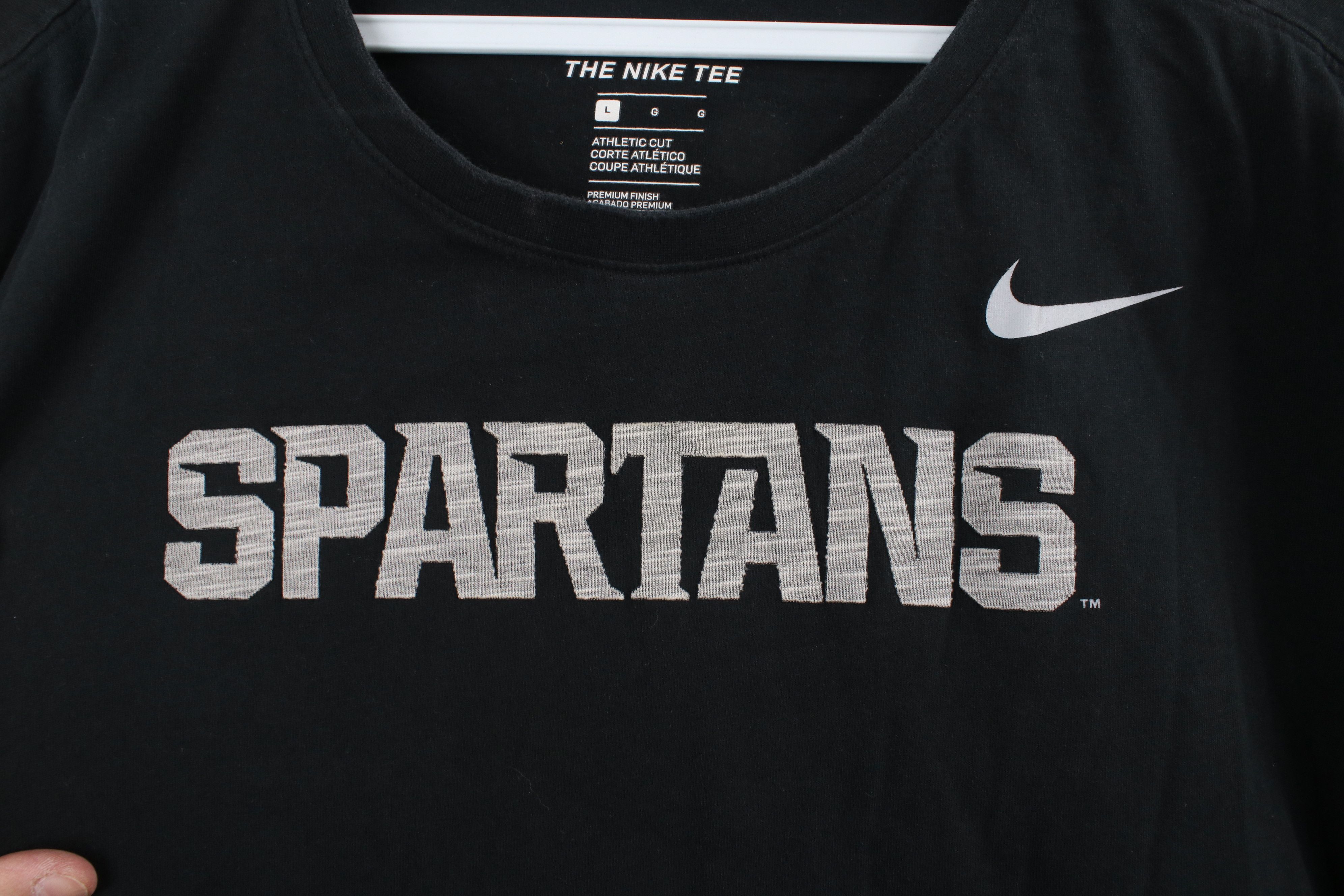 Nike × Vintage Nike Cut Faded Spell Out Michigan State University T-Shirt Size US L / EU 52-54 / 3 - 4 Thumbnail