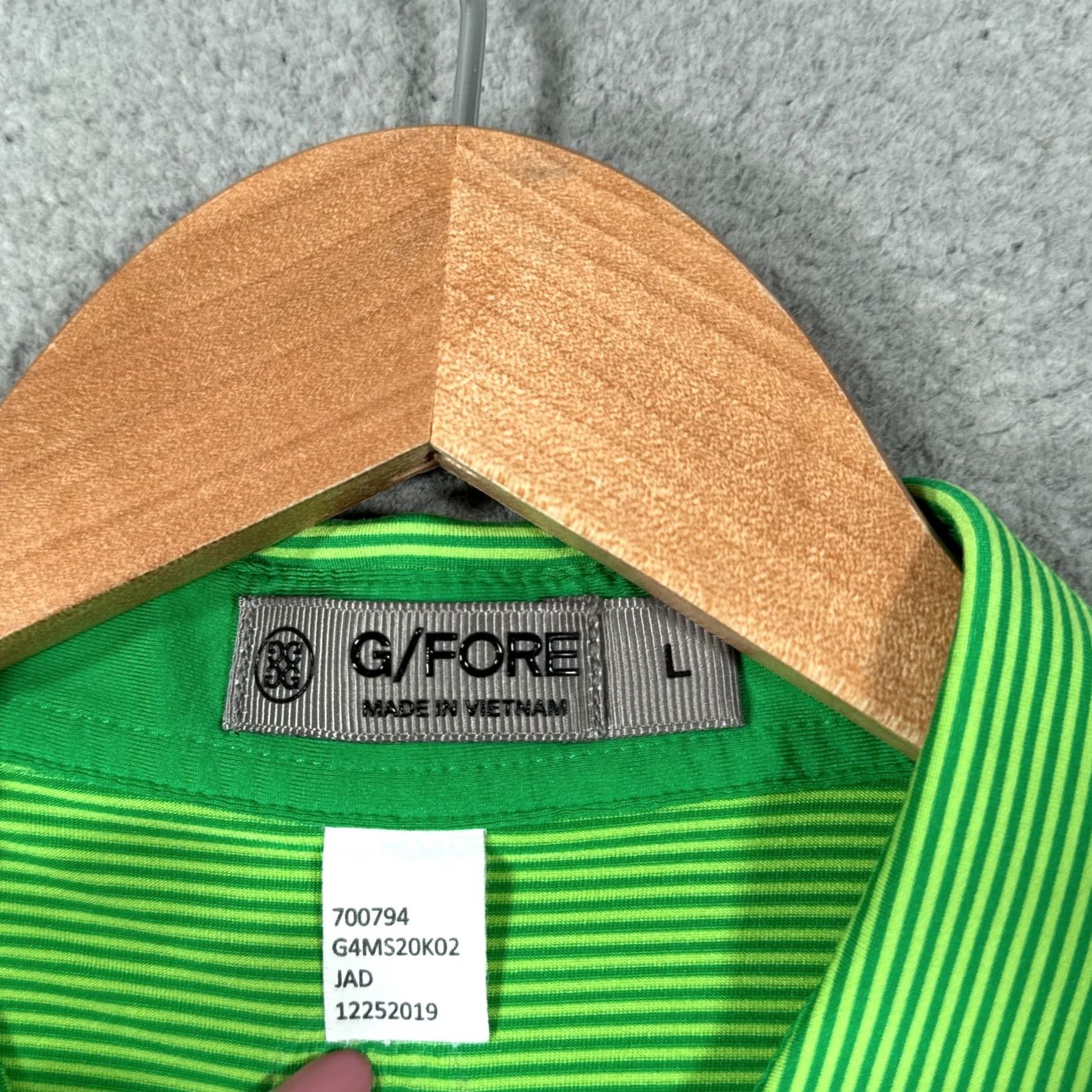 G/FORE G/FORE Polo Shirt Mens L Green Feeder Striped Golf Performance Top Size US L / EU 52-54 / 3 - 2 Thumbnail