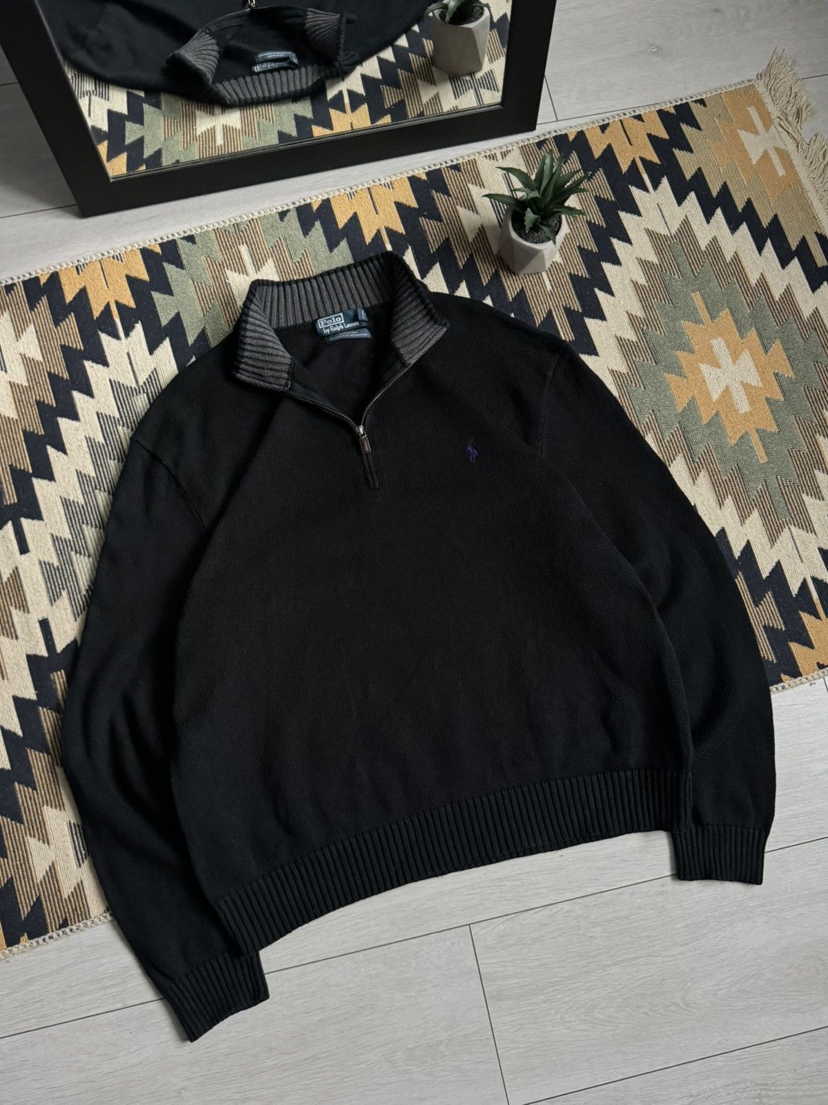 Polo Ralph Lauren Vintage 90’s Polo Ralph Lauren 1/3 Zip Sweater Size US XXL / EU 58 / 5 - 2 Thumbnail