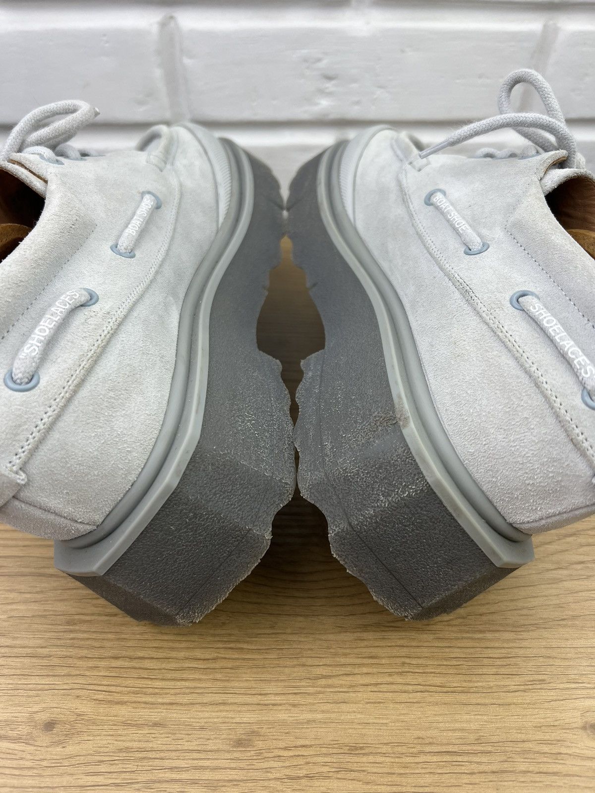 Off-White OFF-WHITE Derby Suede Boat Shoes SPONGE Rubber Sole Gray Size US 8 / EU 41 - 11 Thumbnail
