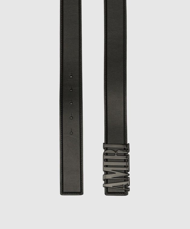 Amiri o1y0525 Size : 75/30 Logo Leather Belt in Black Size 30 - 3 Thumbnail