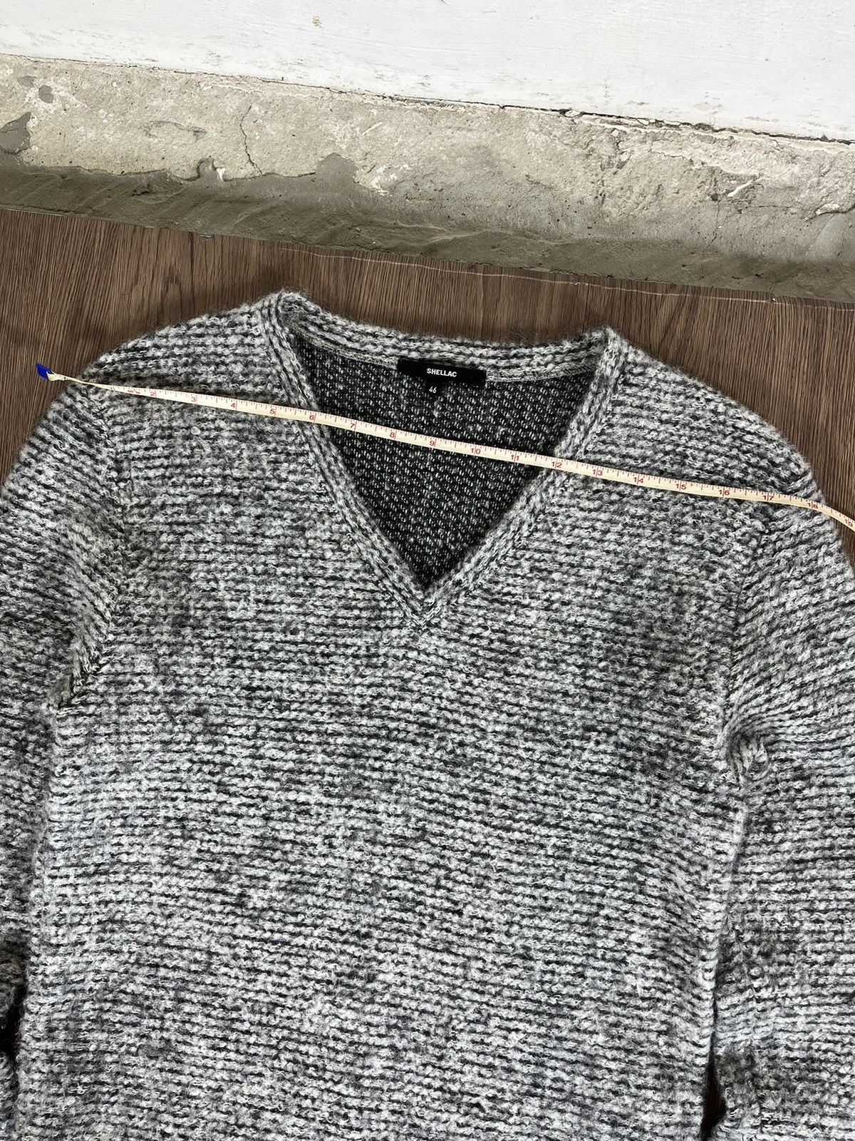 Shellac Shellac Grey Mix V-Neck Knit Sweater Size US M / EU 48-50 / 2 - 9 Thumbnail
