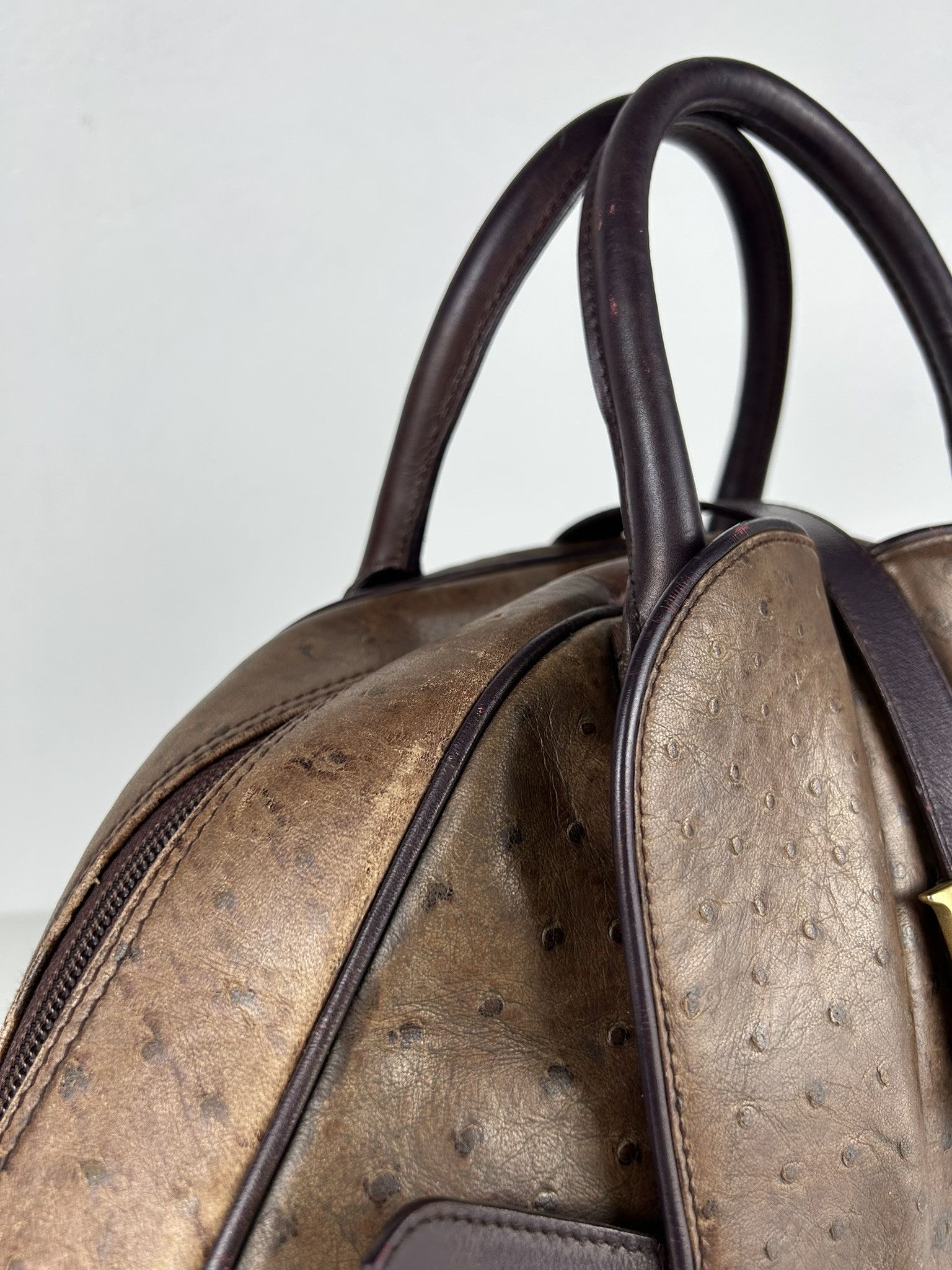 Dior 2000 Dior by John Galliano double saddle leather bowling bag Size ONE SIZE - 8 Thumbnail