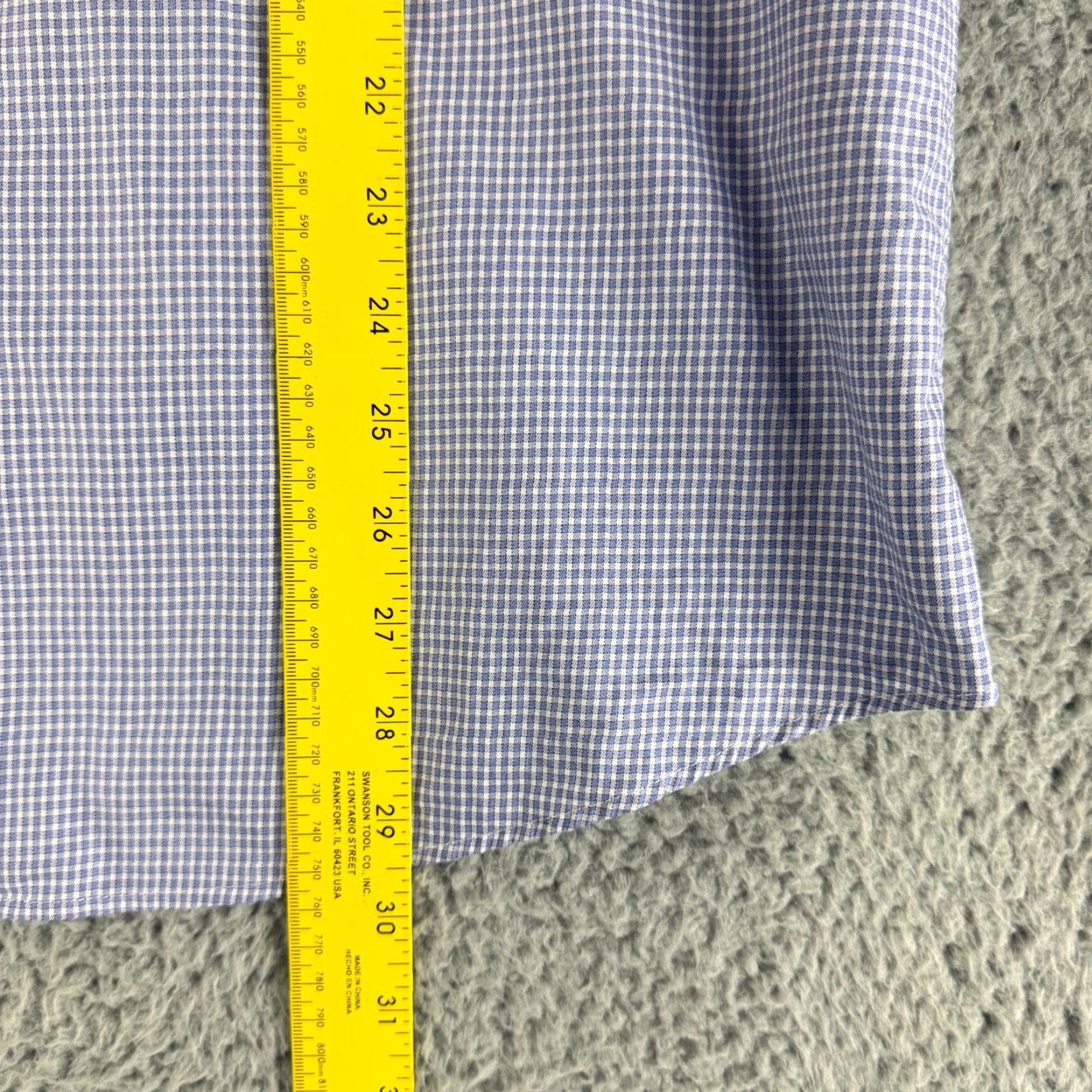Reiss Reiss Dress Shirt Men L Blue Check Print Regular Fit Long Sleeve 100% Cotton Size 42R - 6 Thumbnail