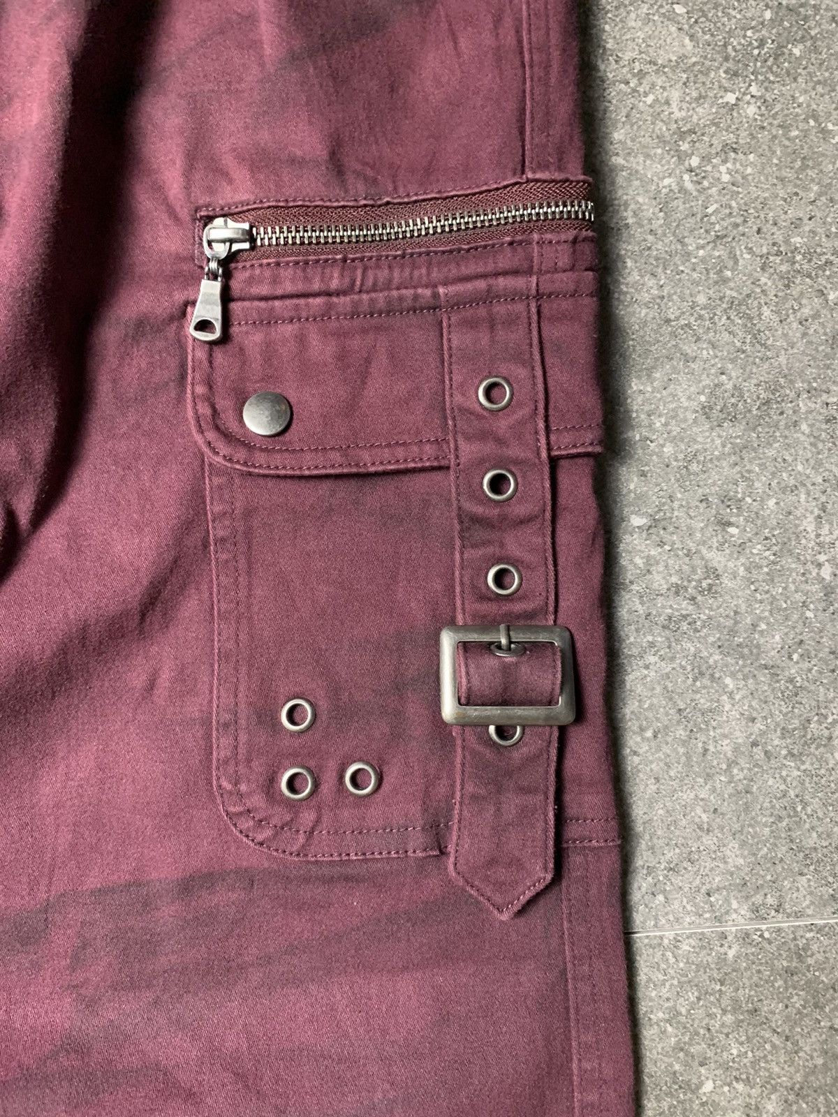 semanticdesign 2000s Semantic Design Red Wine Slashed Bondage Cargo Pants Size US 36 / EU 52 - 5 Thumbnail
