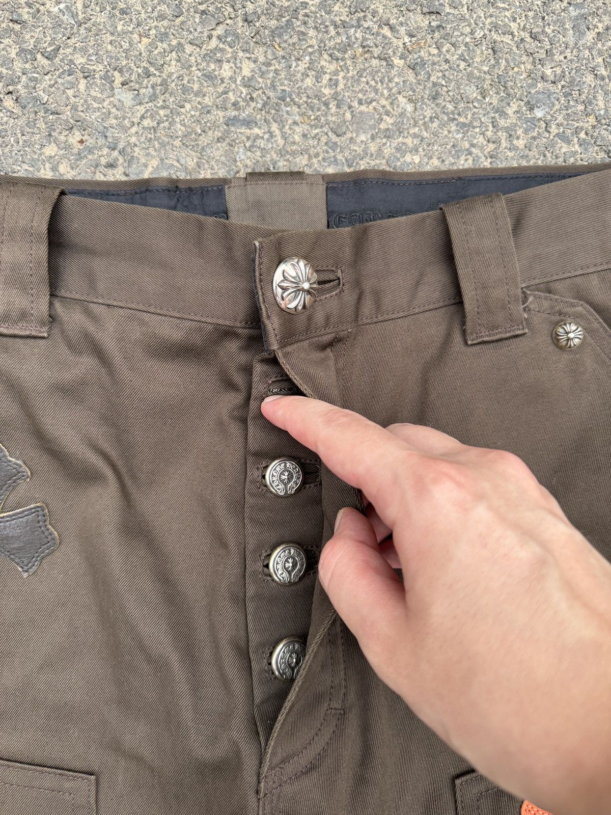 Chrome Hearts Chrome Hearts Double Knee Orange Cross Carpenter Pants Size US 34 / EU 50 - 4 Thumbnail
