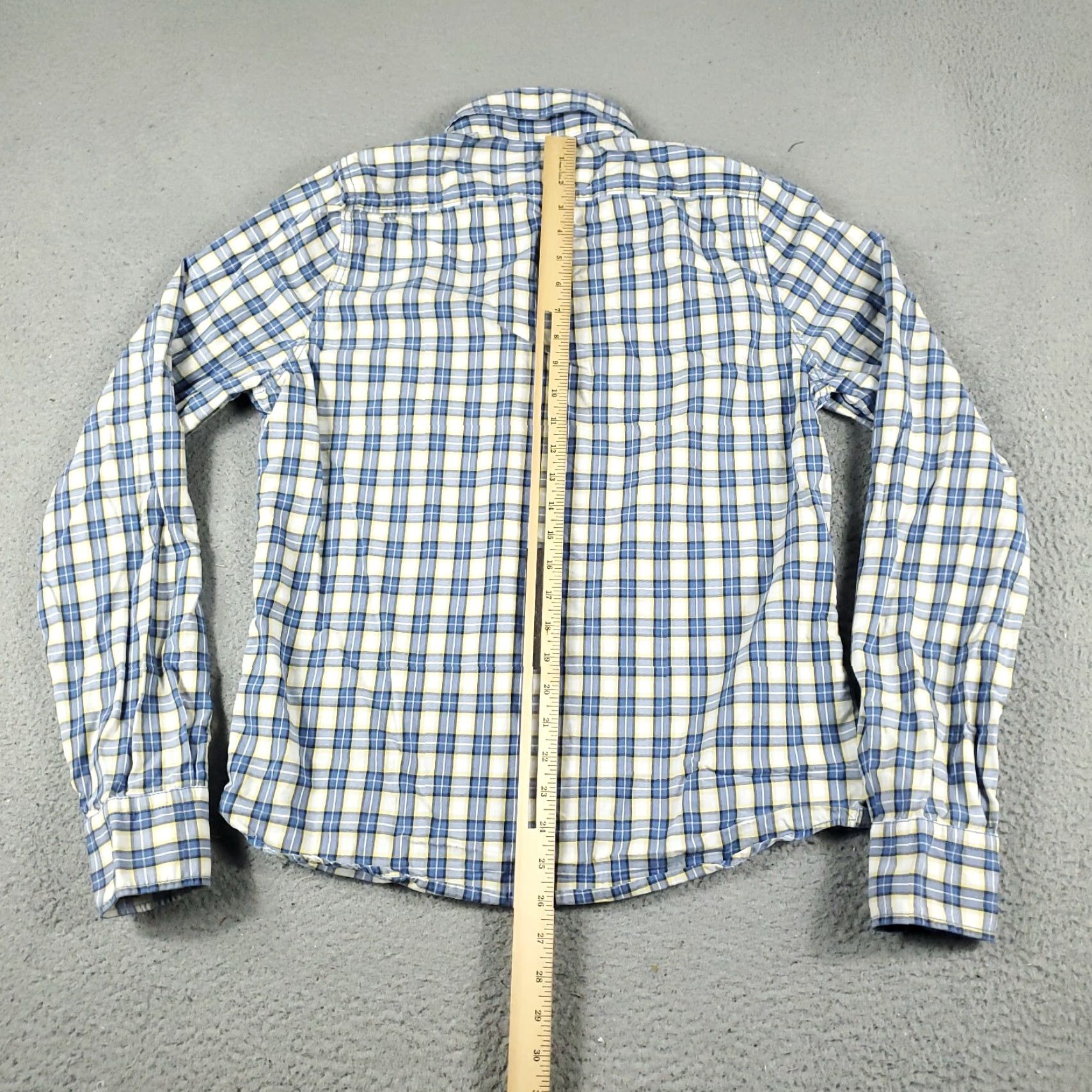 Abercrombie & Fitch Abercrombie & Fitch Shirt Mens Medium Blue Plaid Button-Up Long Sleeve Casual" Size US M / EU 48-50 / 2 - 3 Thumbnail