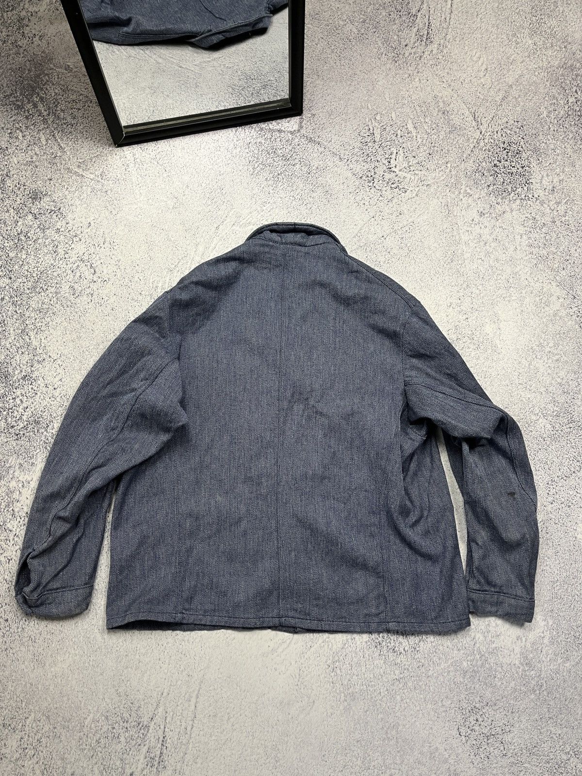 Vintage Vintage 90's French Work Denim Jacket Le Laboureur Lutteurs Size US L / EU 52-54 / 3 - 16 Thumbnail
