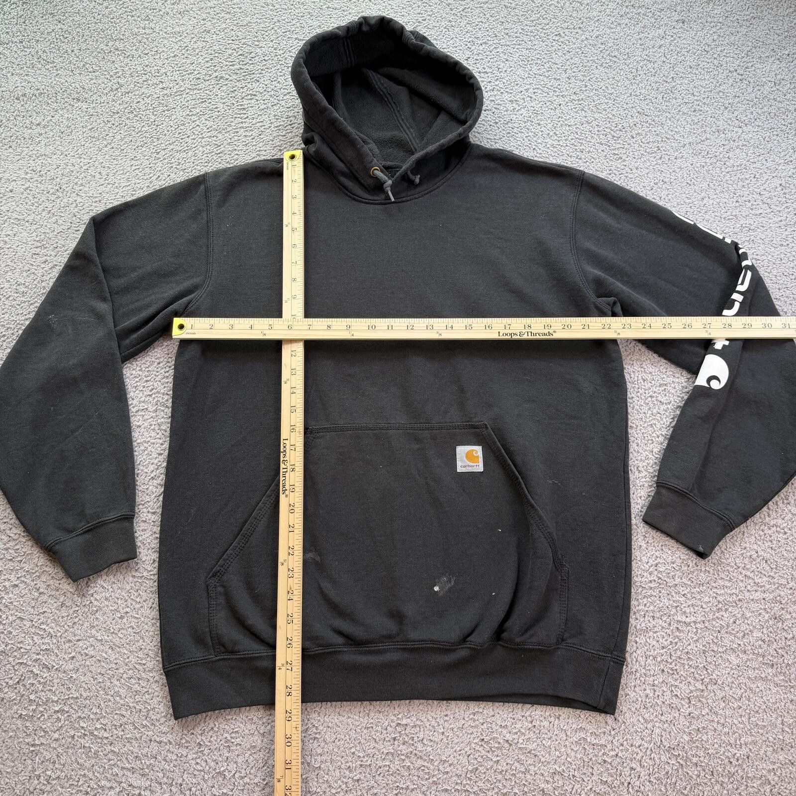 Carhartt Carhartt K288 Black Sleeve Logo Hoodie Loose Fit Workwear M Size US M / EU 48-50 / 2 - 3 Thumbnail