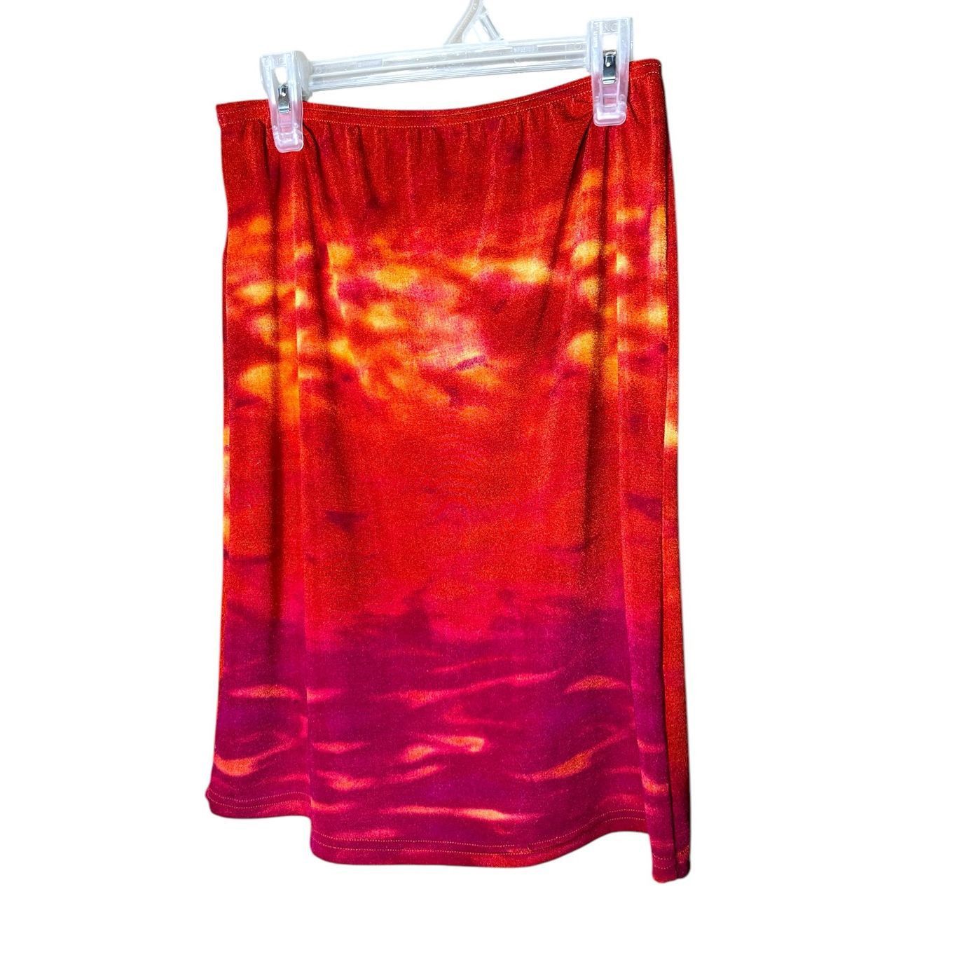 Other Vintage Expressions Y2K Red Orange Sunset Skirt Size 14 Size 36" / US 14 / IT 50 - 1 Thumbnail