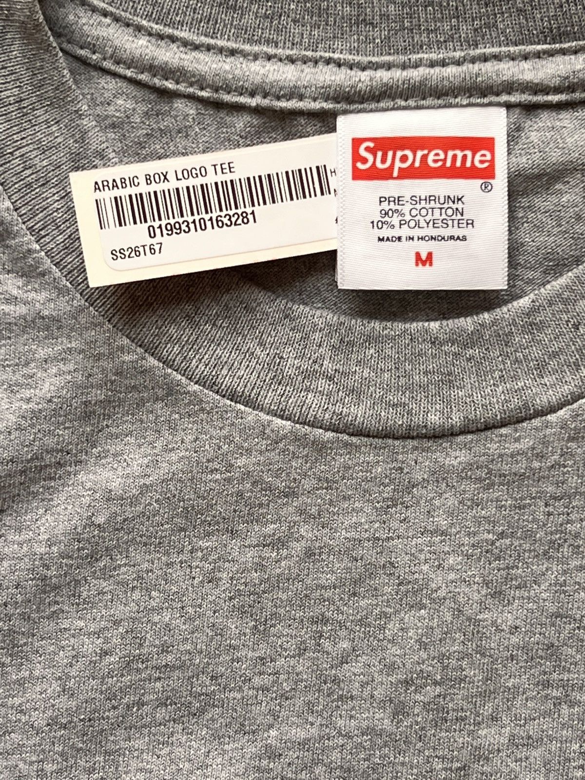 Supreme Supreme Arabic Box Logo Tee Grey M red t-shirt white ss26 Size US M / EU 48-50 / 2 - 16 Thumbnail