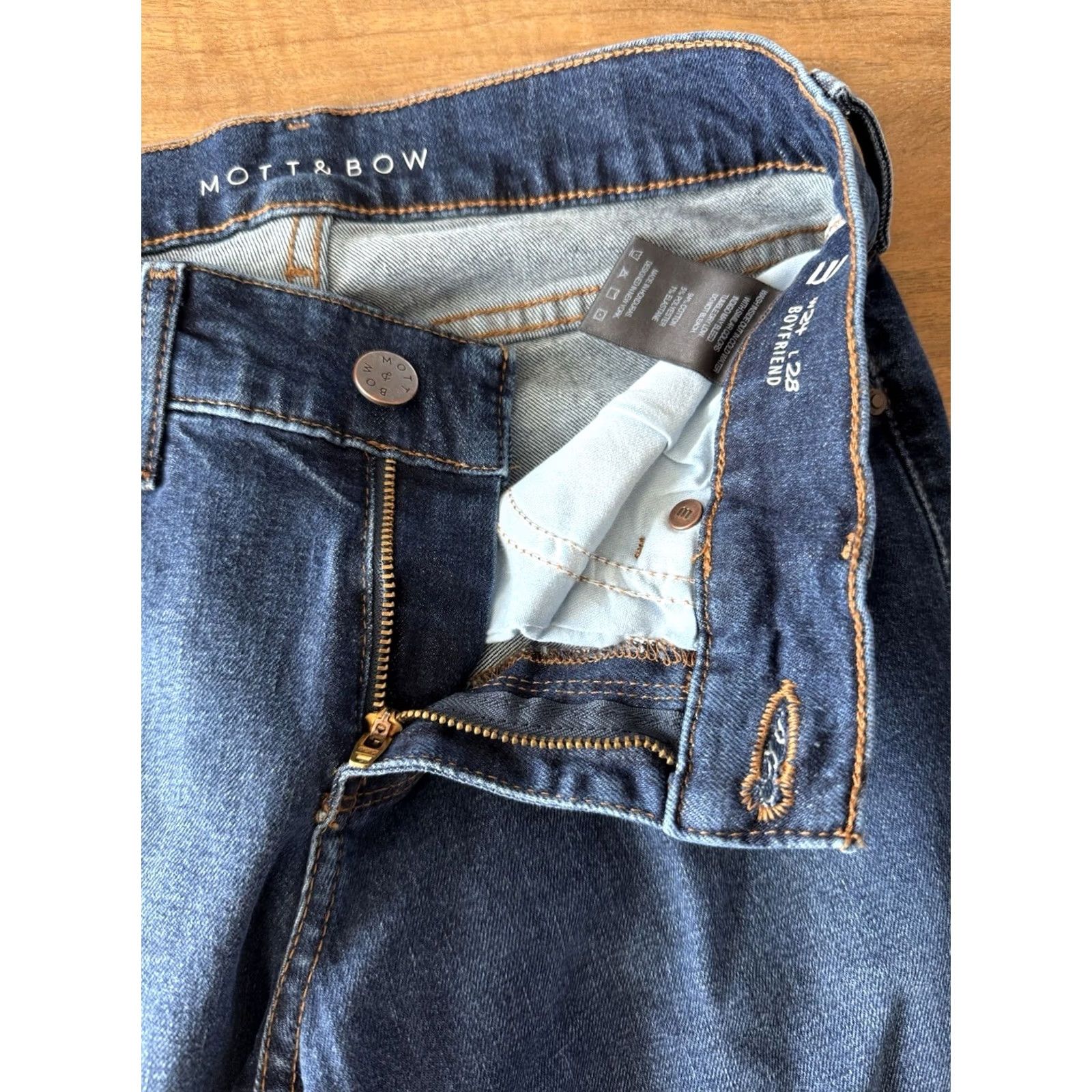 Mott & Bow VINTAGE Mott & Bow Boyfriend Jeans Womens 24x28 26x28 Straight Denim Blue 5-Pocket Mens Girls Size 42" / US 20 - 5 Thumbnail