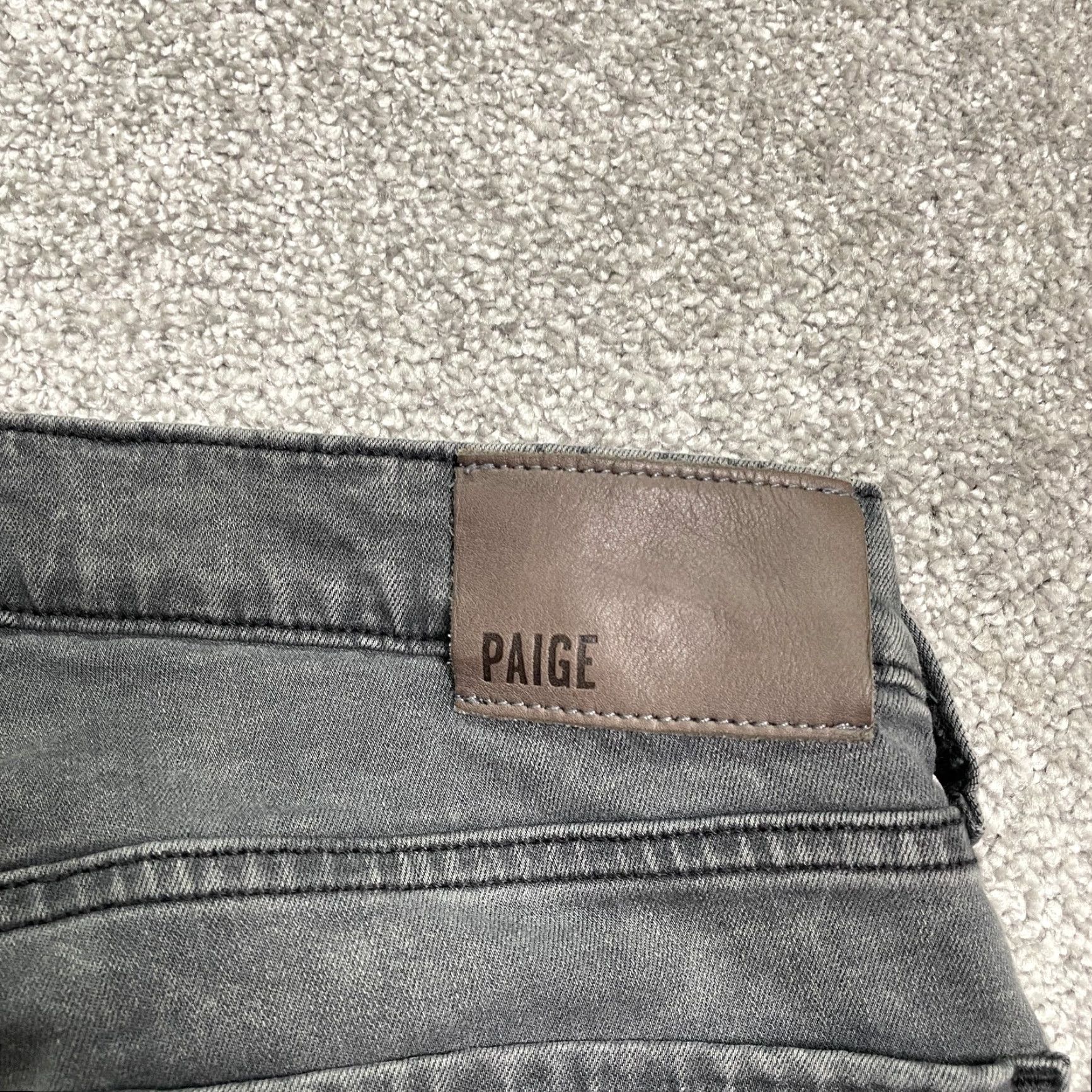 Paige Paige Lennox Jeans Mens 32 Black Charcoal Wash Straight Denim 5-Pocket Distressed Stretch 32x32 Regular Mid Rise Mens Size US 32 / EU 48 - 4 Thumbnail