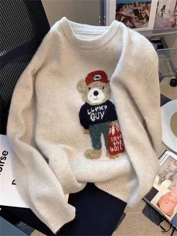 VIBE Street Vintage Bear Knit L Sweater Sweatshirt Size US L / EU 52-54 / 3 - 6 Thumbnail