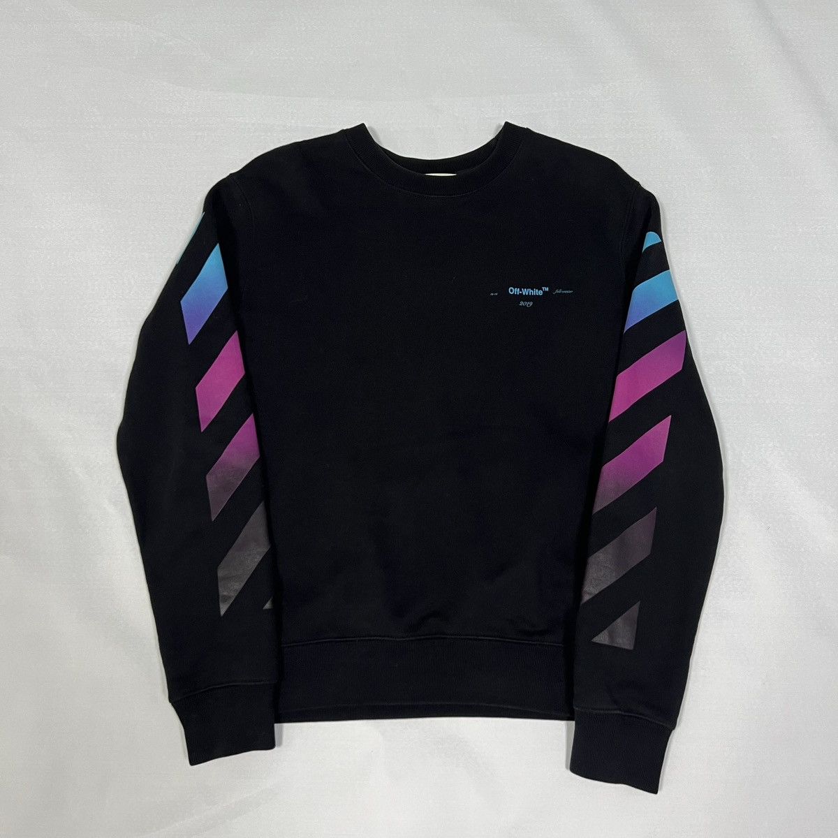 image of Off White Off-White Fw18 Diagonal Gradient Sweatshirt, Men's (Size Medium)
