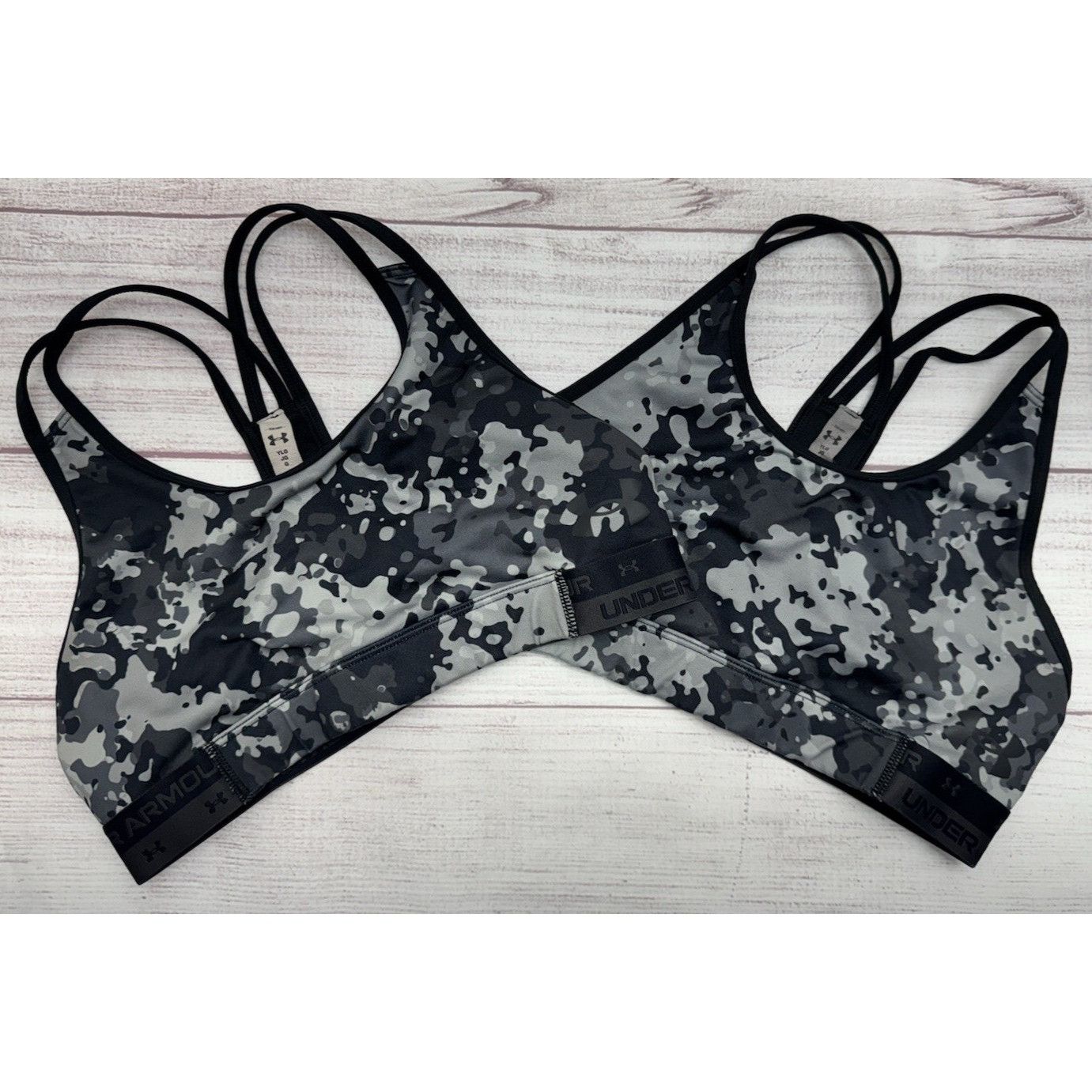 Under Armour UNDER ARMOUR Girls Youth Sports Bra Black Camo (L) Compressi Size ONE SIZE - 1 Thumbnail