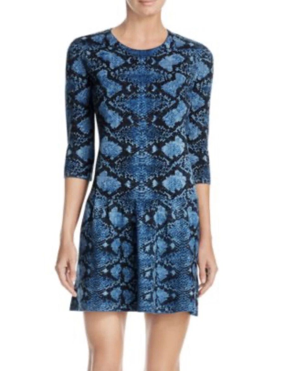 Burberry Burberry Rivermersey Snake Print Merino Wool Dress Size M Size M / US 6-8 / IT 42-44 - 1 Thumbnail