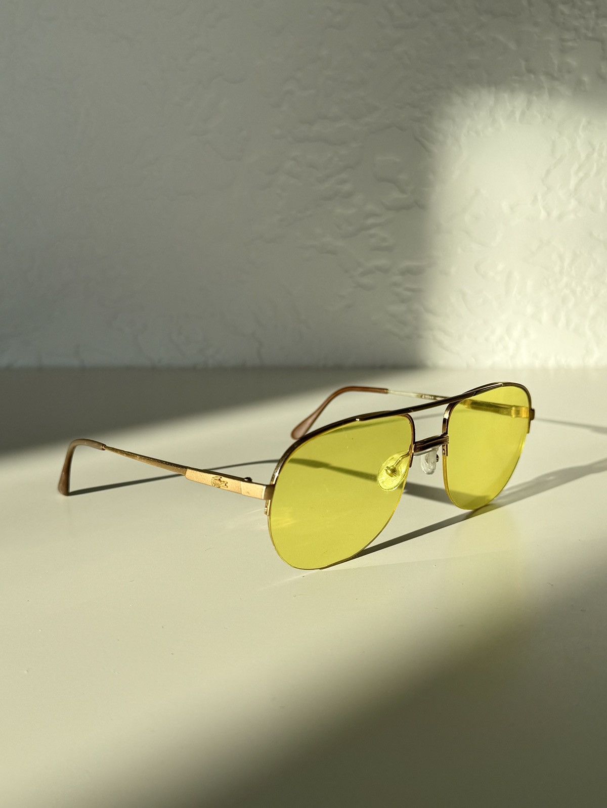 Lacoste ★0% TAX★ Y2K LACOSTE AVIATOR ACID YELLOW PILOT SUNGLASSES Size ONE SIZE - 1 Thumbnail