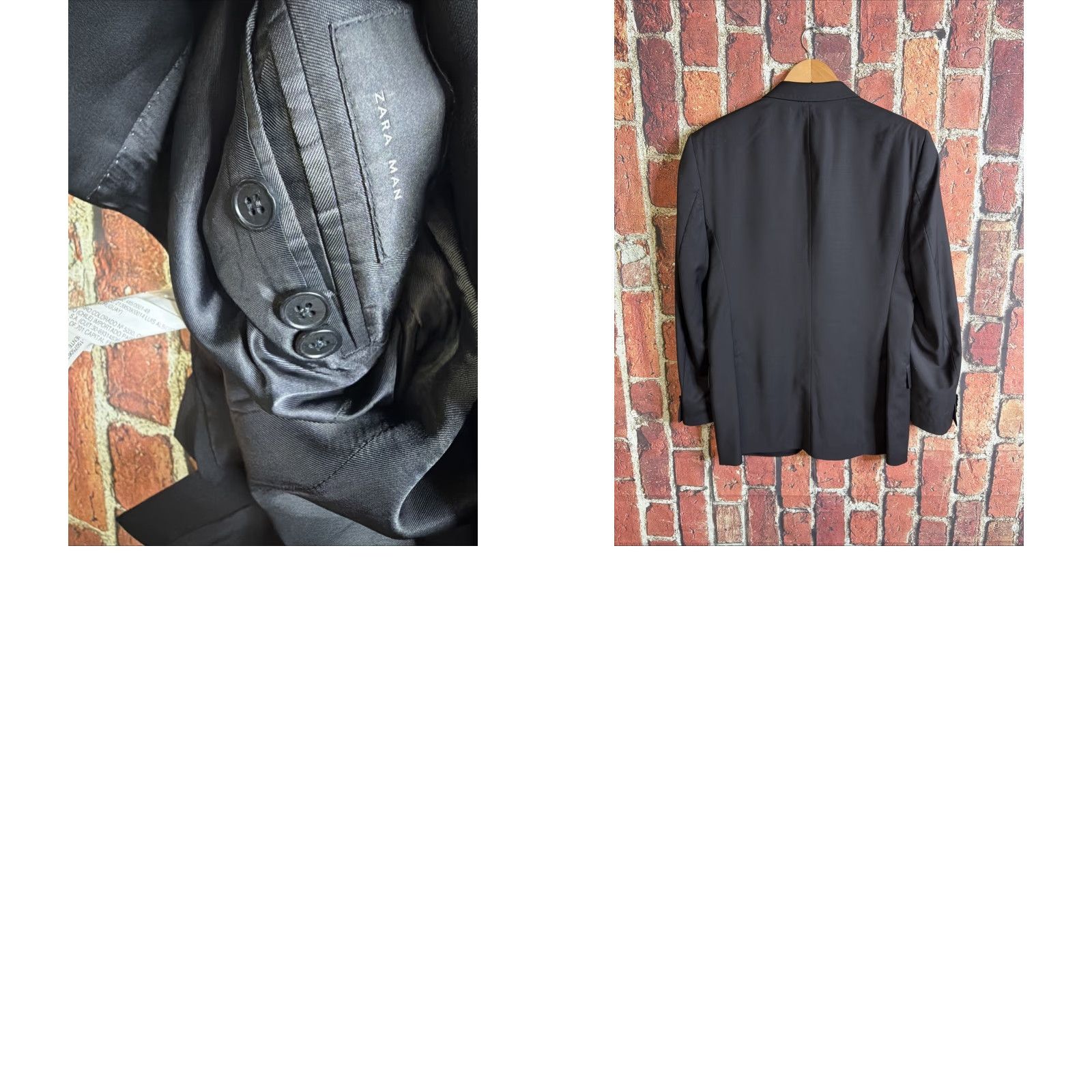 Zara Zara Blazer 2 Piece Suit Black Wool Size 40 Men Adult Regular Fit Notch Lapel Dry Clean Only Black 40 2 Piece Suit Margar No - (Keep?) Size 40R - 8 Thumbnail