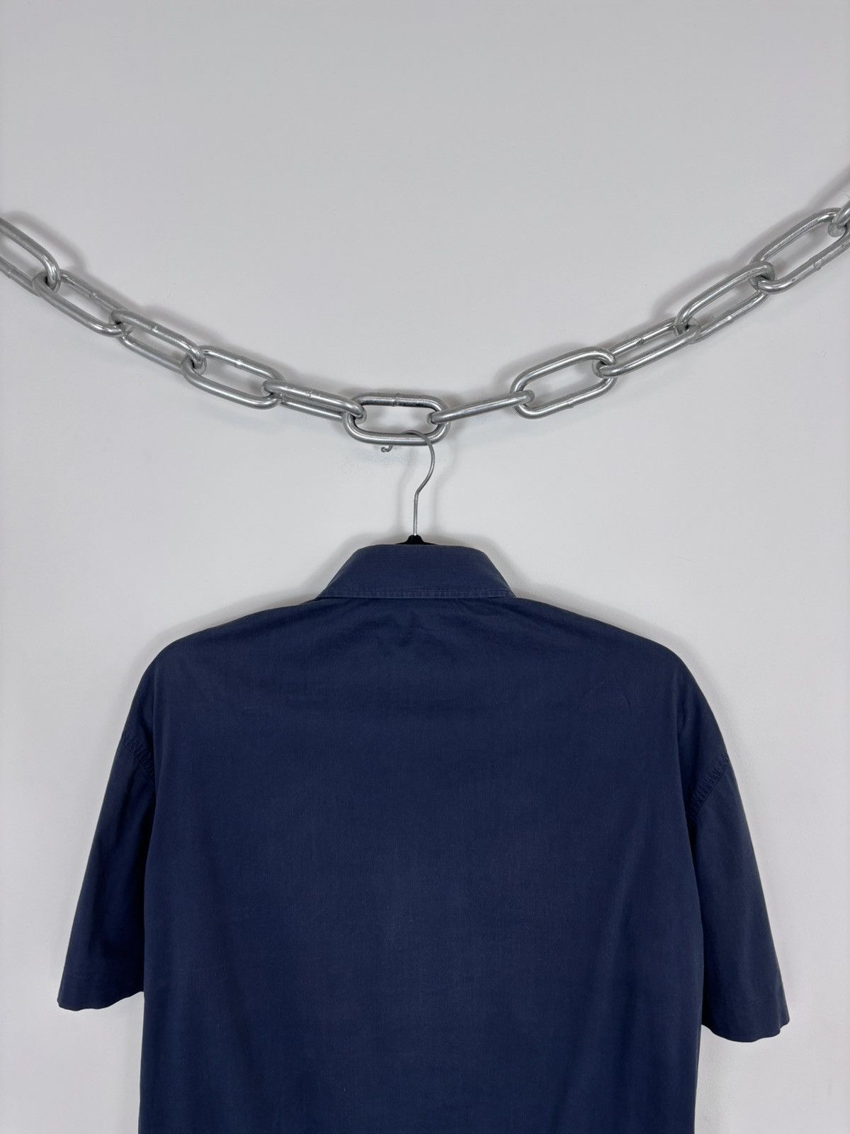 Moschino Vintage Moschino Jeans Men’s Navy Blue Short Sleeve Shirt Size US L / EU 52-54 / 3 - 16 Thumbnail