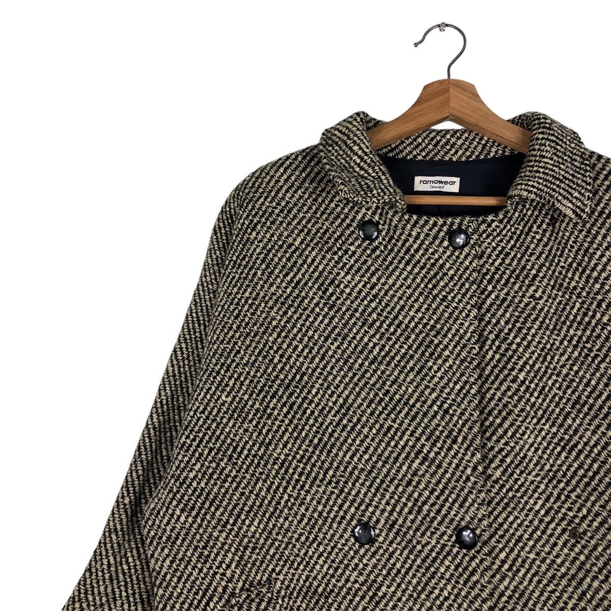Japanese Brand 🔥Rich Grey - Fly Long Jacket Wool Herringbone Issey Miyake Size US M / EU 48-50 / 2 - 8 Thumbnail