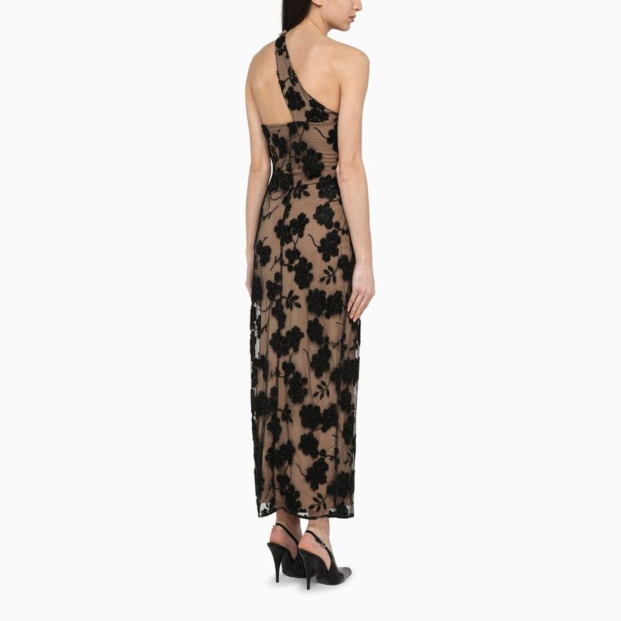 ROTATE o1d2blof0924 Midi Dress in Black & Beige Size XXS / US 00 / IT 34 - 3 Thumbnail