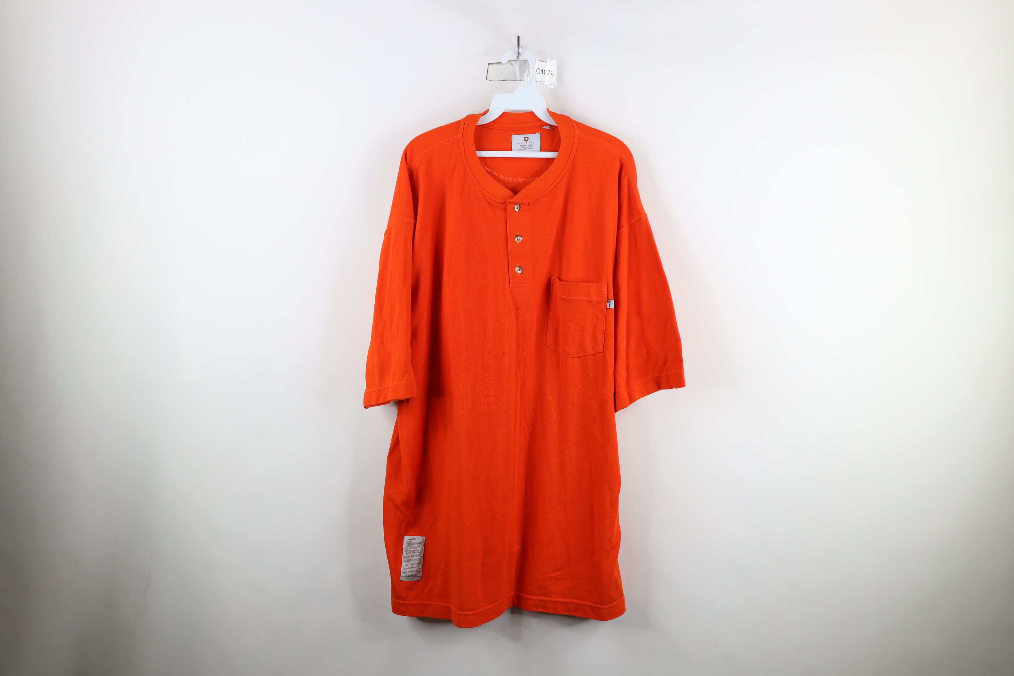 Vintage Tyndale FR Flame Resistant Work Henley T-Shirt Orange USA Size US XXL / EU 58 / 5 - 1 Thumbnail