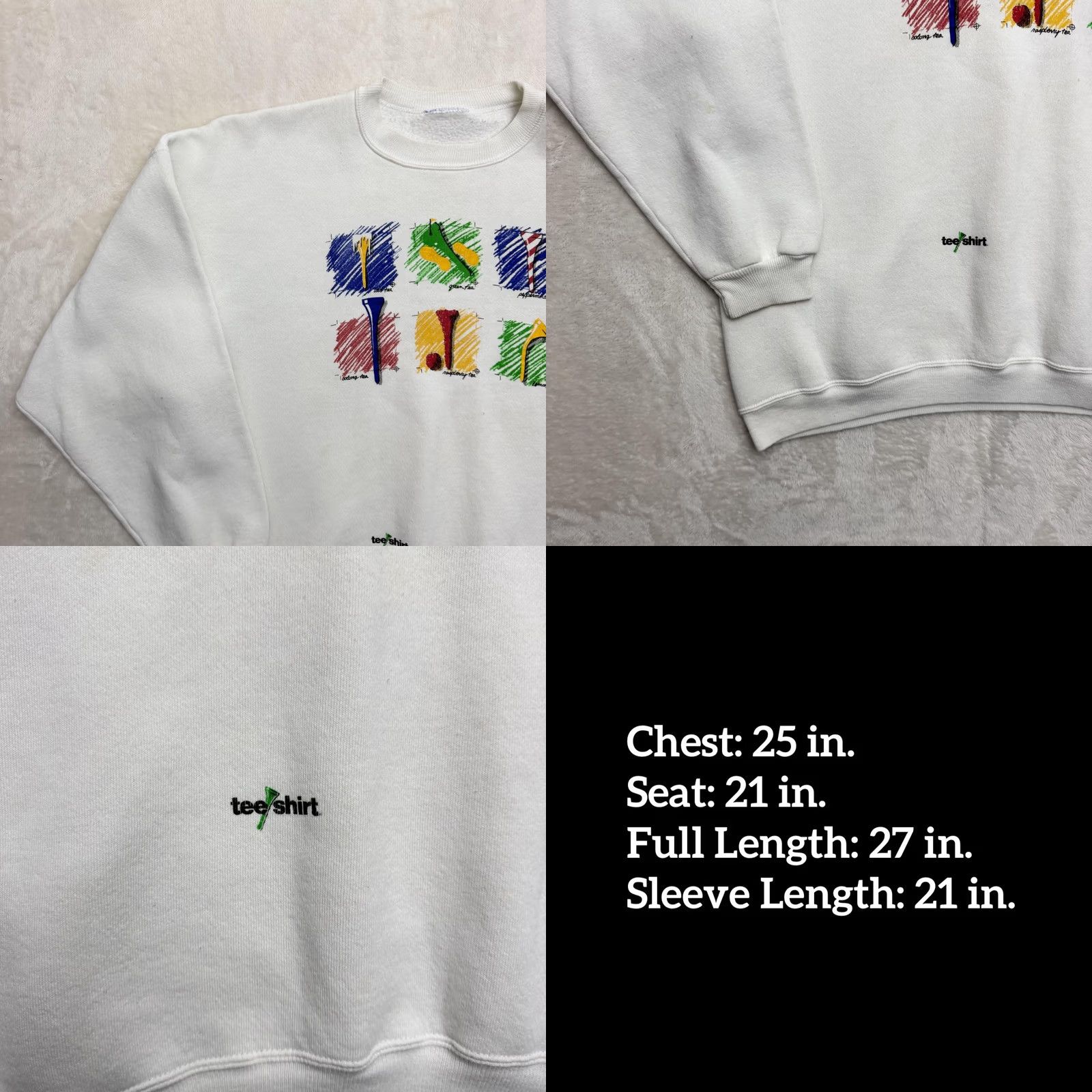 Sassafras VINTAGE Sassafras Golf Tee Puns Sweatshirt Mens XL White Graphic Funny Size US XL / EU 56 / 4 - 8 Thumbnail