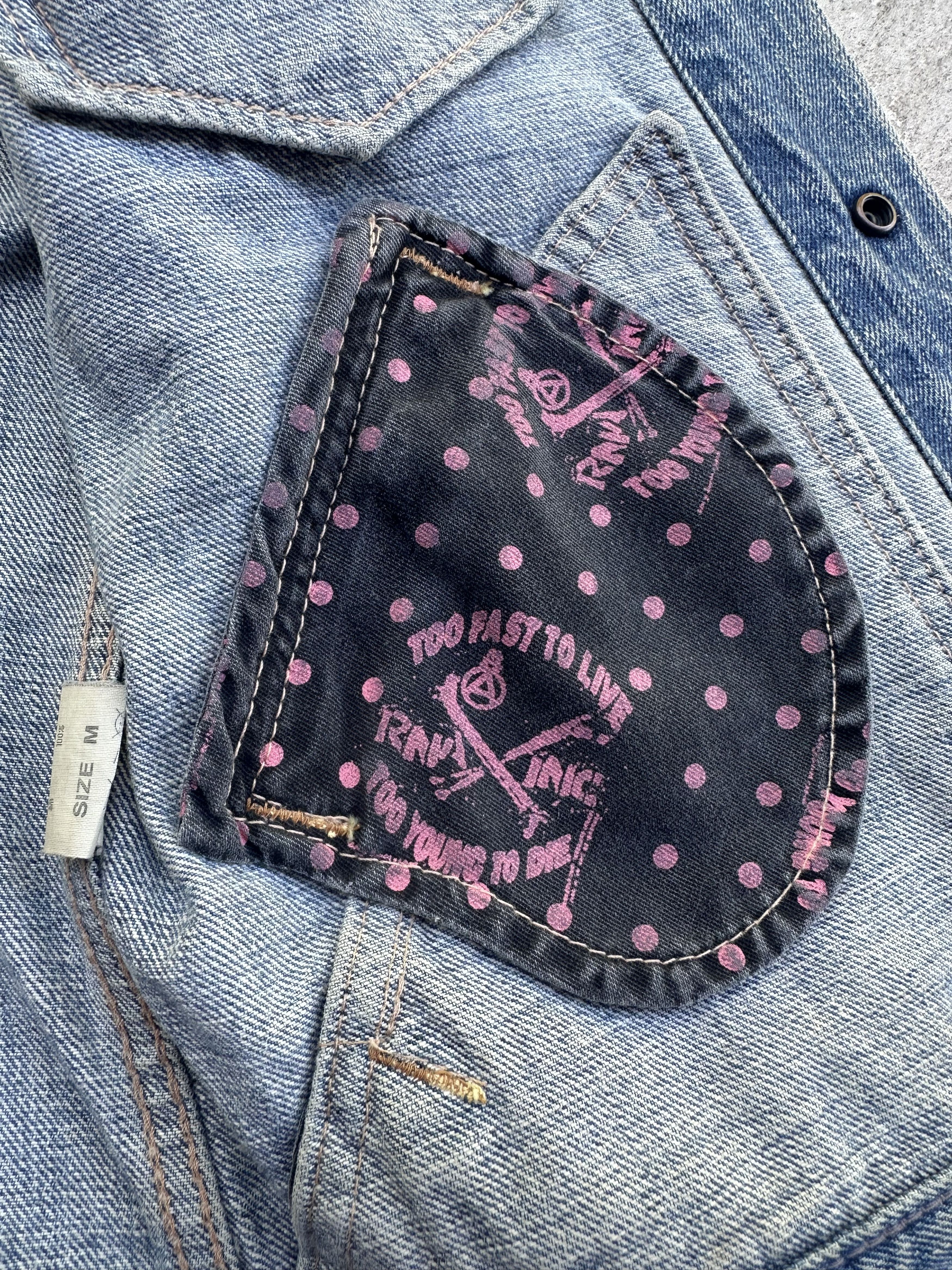If Six Was Nine Vintage RNA Distressed Denim Snap Button Patina Jacket Jeans Size US M / EU 48-50 / 2 - 13 Thumbnail