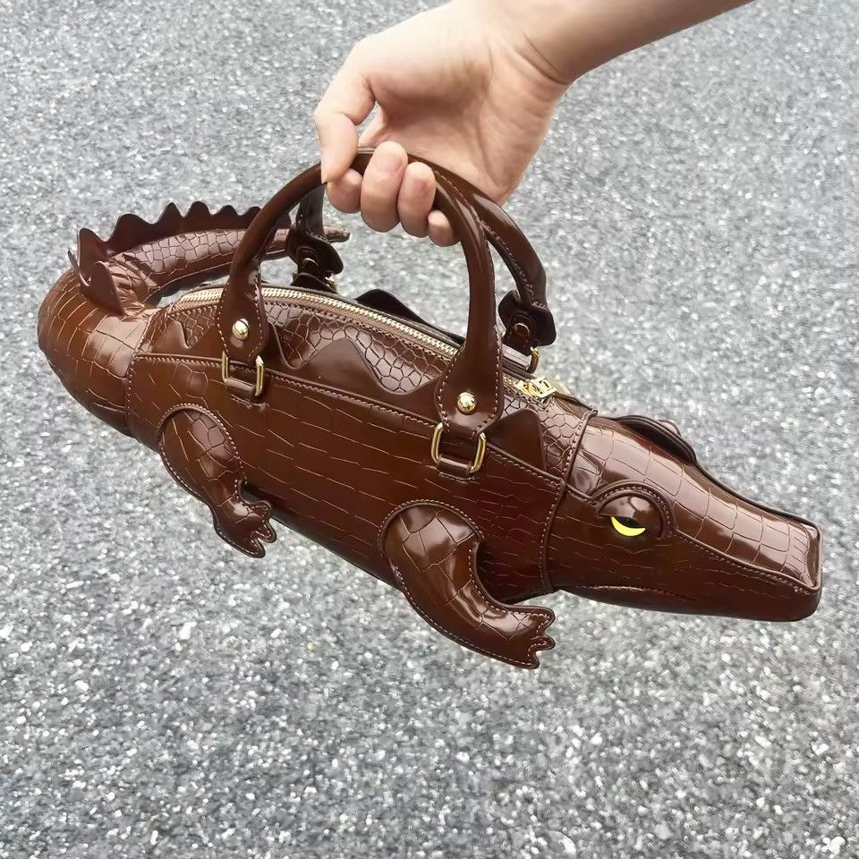Other Streetwear Designer PU Leather Shoulder Crocodile Hand Bag Size ONE SIZE - 5 Thumbnail