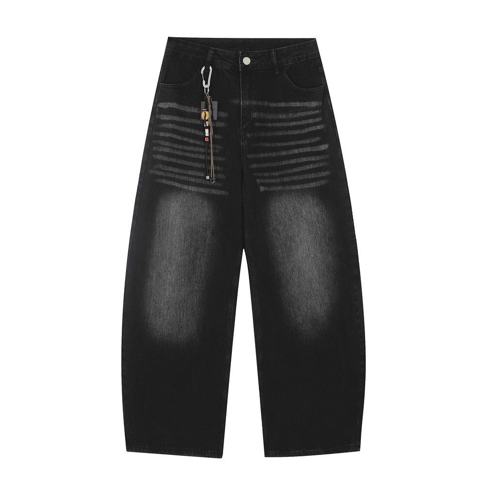 Japanese Brand × Jean Loose hip-hop washed trendy embroidered scimitar jeans Size US 32 / EU 48 - 1 Thumbnail