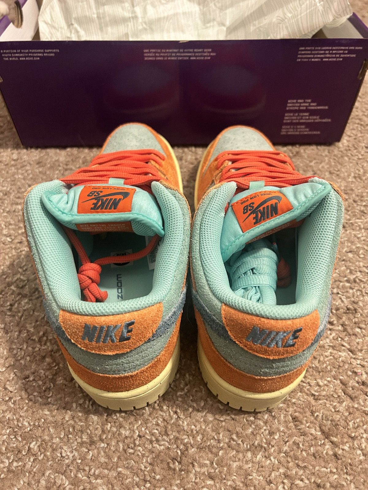 Nike Nike SB Dunk Low Orange Emerald Rise Size US 7 / EU 40 - 4 Thumbnail