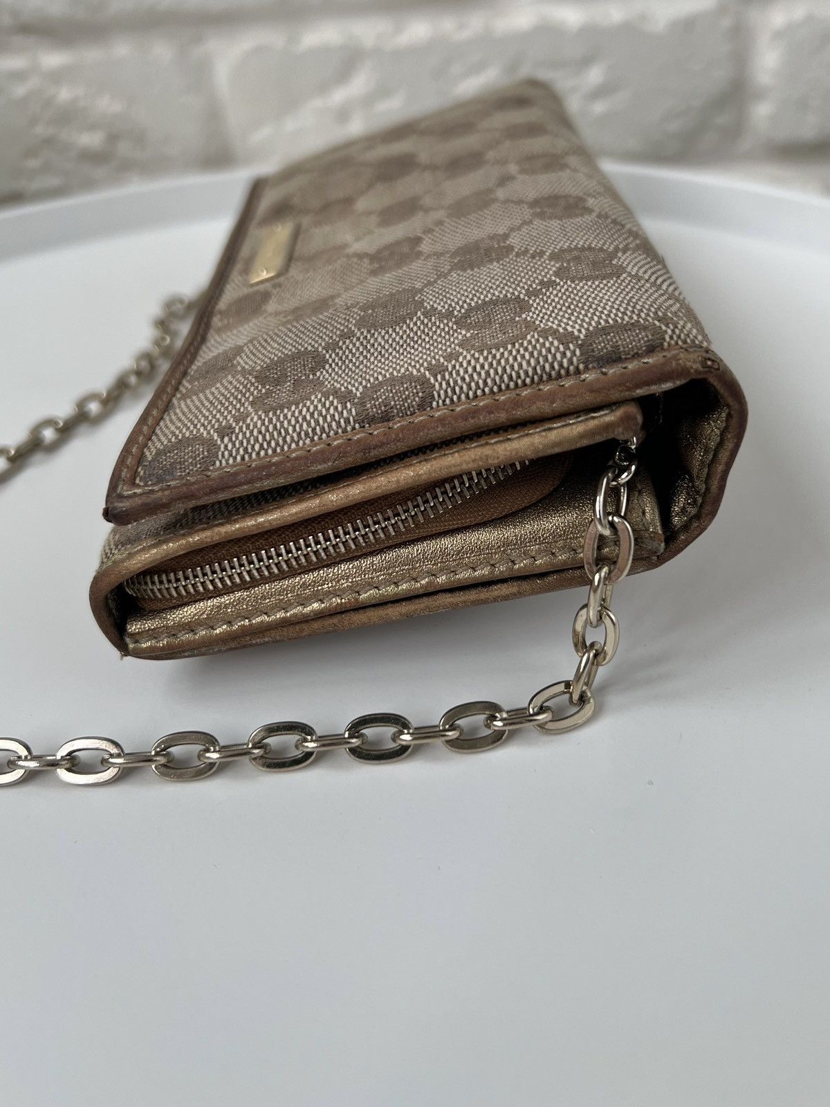 Gucci Gucci GG Monogram Vintage Canvas Clutch Chain Wallet Bag Size ONE SIZE - 10 Thumbnail