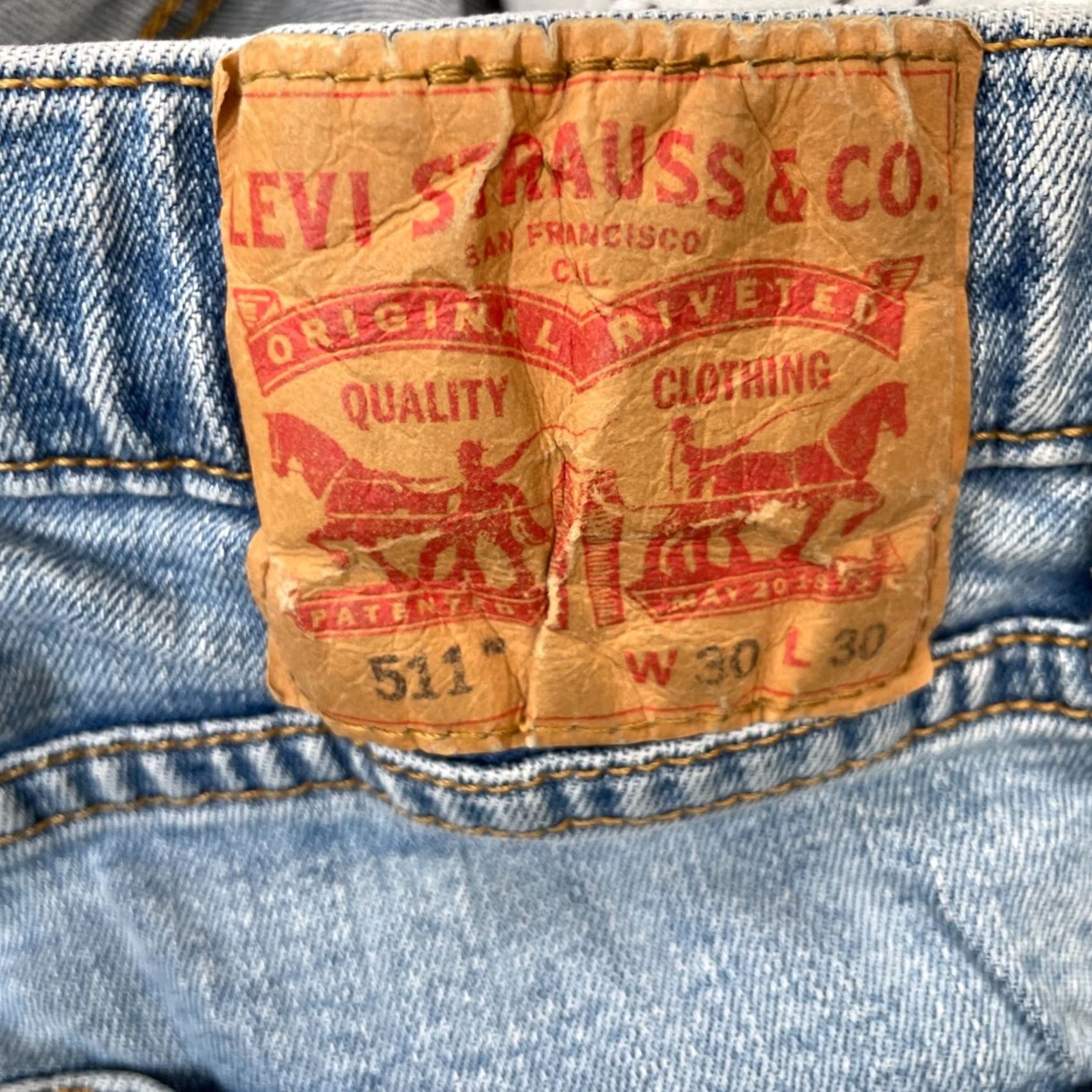 Levi's Levi's 511 Jeans Mens 30x30 Blue Straight Leg Slim Fit Denim Logo Cotton Stretch Category: Jeans Professional Structure Size US 28 / EU 44 - 4 Thumbnail