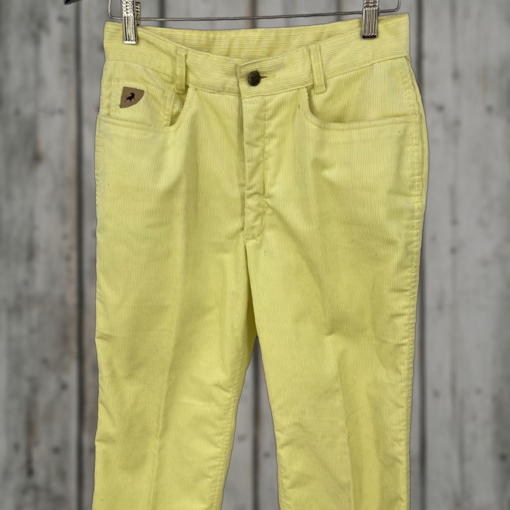 Vintage VINTAGE Lois Pants Womens 30x34 Bright Yellow Corduroy High Waisted Read Size 30" / US 8 / IT 44 - 1 Thumbnail