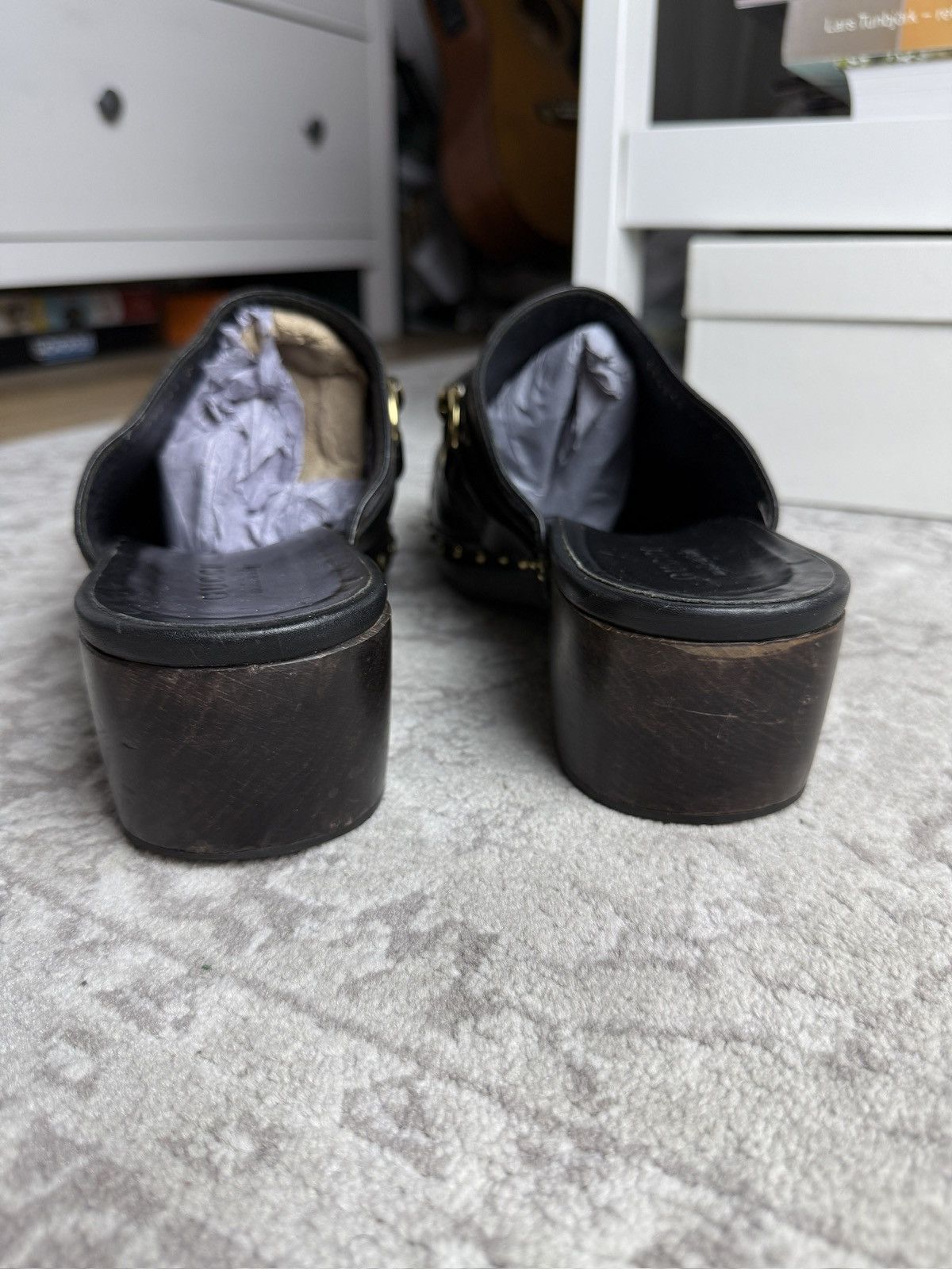 Gucci Gucci black horsebit leather clogs mules US10 designer luxury Size US 10 / EU 43 - 11 Thumbnail